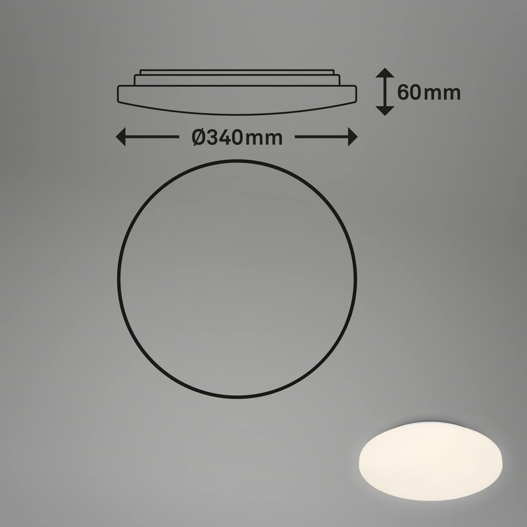 BRILO 3757316 LED stropní svítidlo 6 cm 21 W 2200lm bílé - BRILO (obrázek 2)