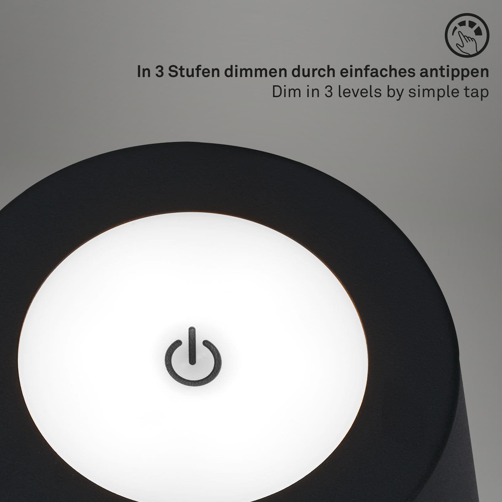 BRILO 1438015 LED nabíjecí stojací svítidlo 130 cm 3,5 W 400lm černá - BRILO (obrázek 7)