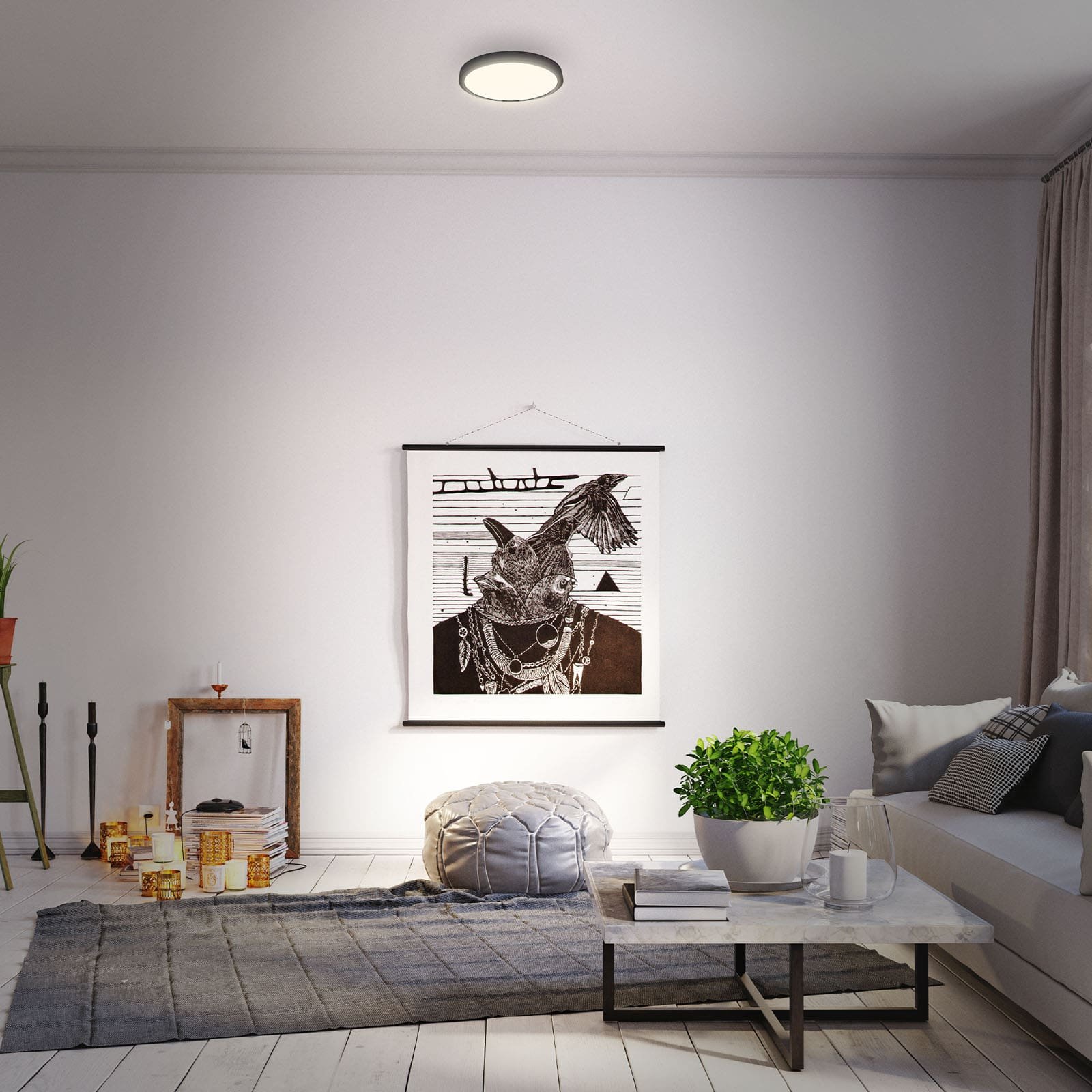 BRILO 3700-015 LED přisazené svítidlo pr. 28 cm, 16 W, 2000 lm, černá - BRILO (obrázek 3)
