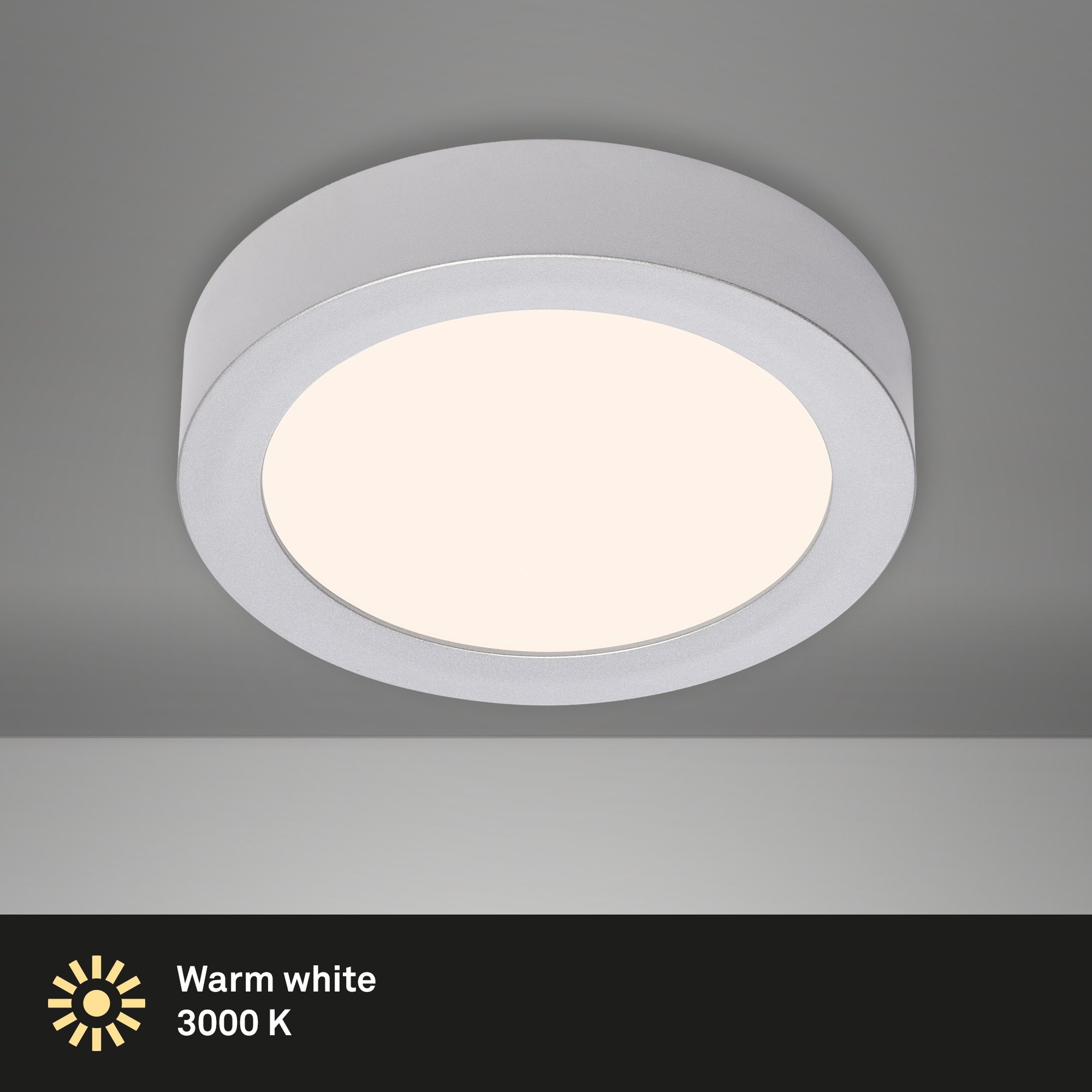 BRI 7122-014 LED stropní svítidlo, pr. 17 cm, 11 W, 3000 K matný chrom - BRILONER (obrázek 2)