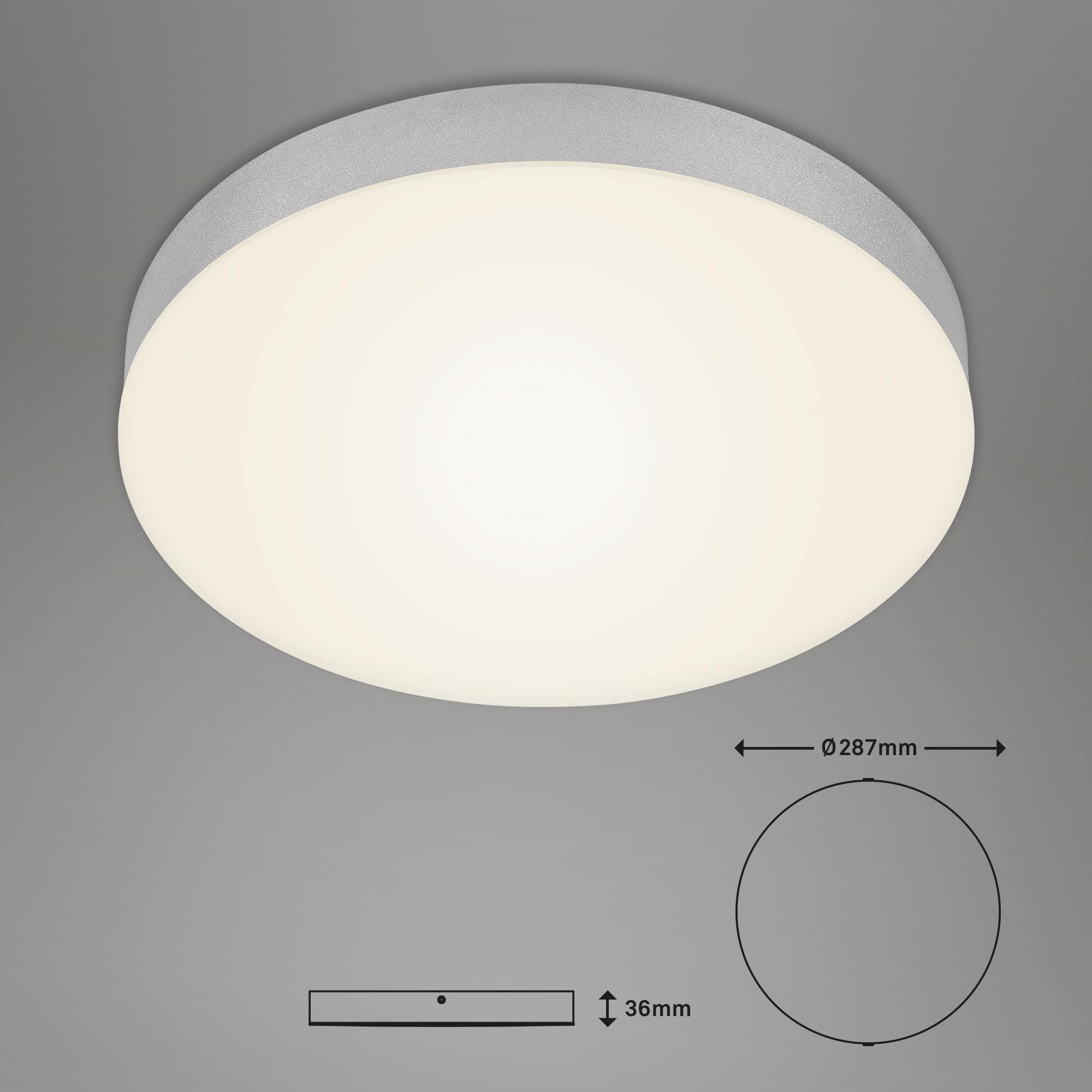 BRI 7066-014 LED stropní svítidlo, pr. 27,8 cm, 21 W, stříbrná - BRILONER (obrázek 6)