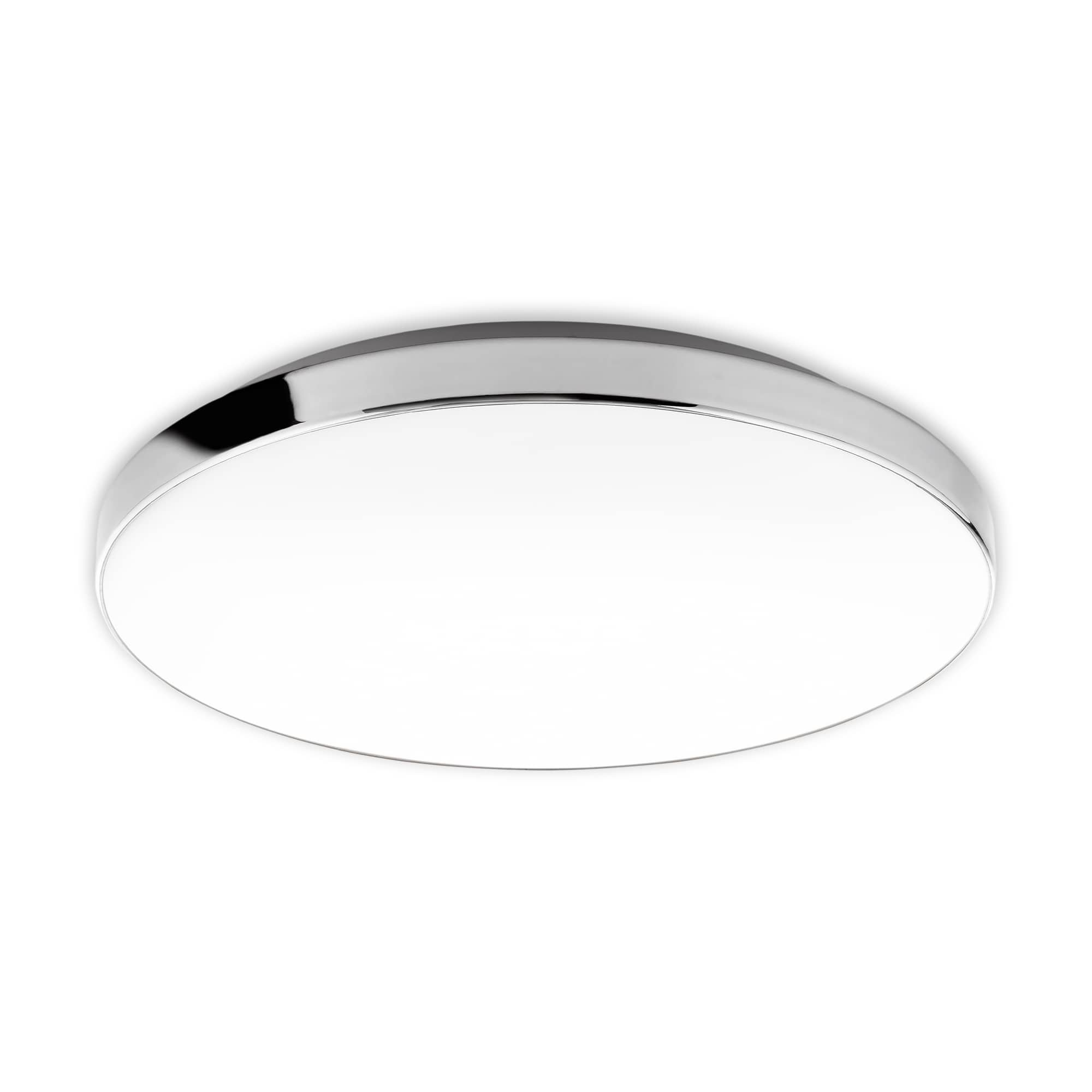 BRI 3351-216 LED stropní svítidlo, pr. 35,5 cm, 18 W, bílé-chrom - BRILONER
