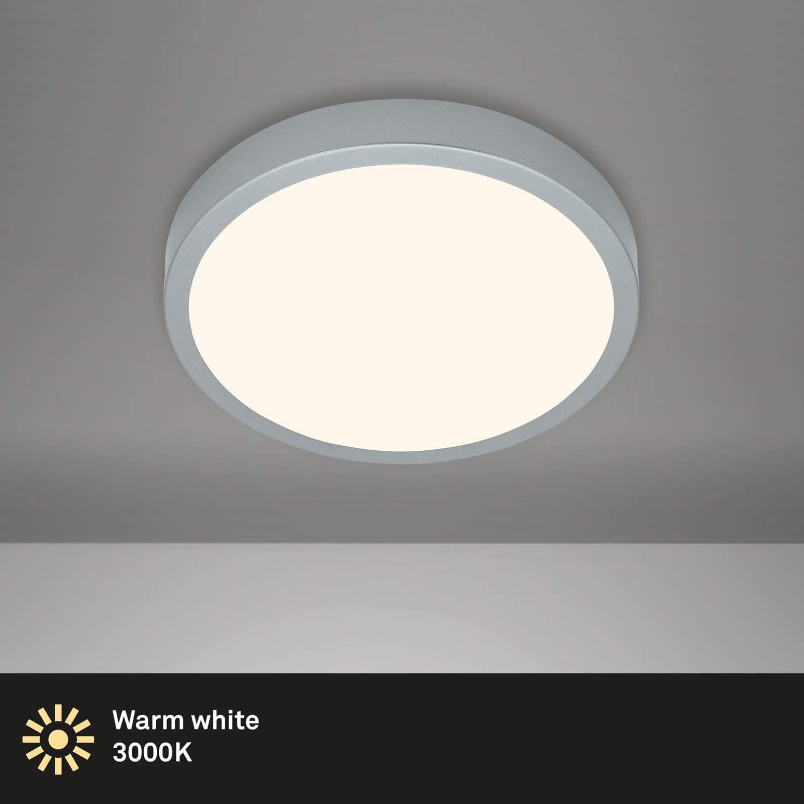 BRILO 3700-014 LED přisazené svítidlo pr. 28 cm, 16 W, 2000 lm, stříbrná - BRILO (obrázek 2)