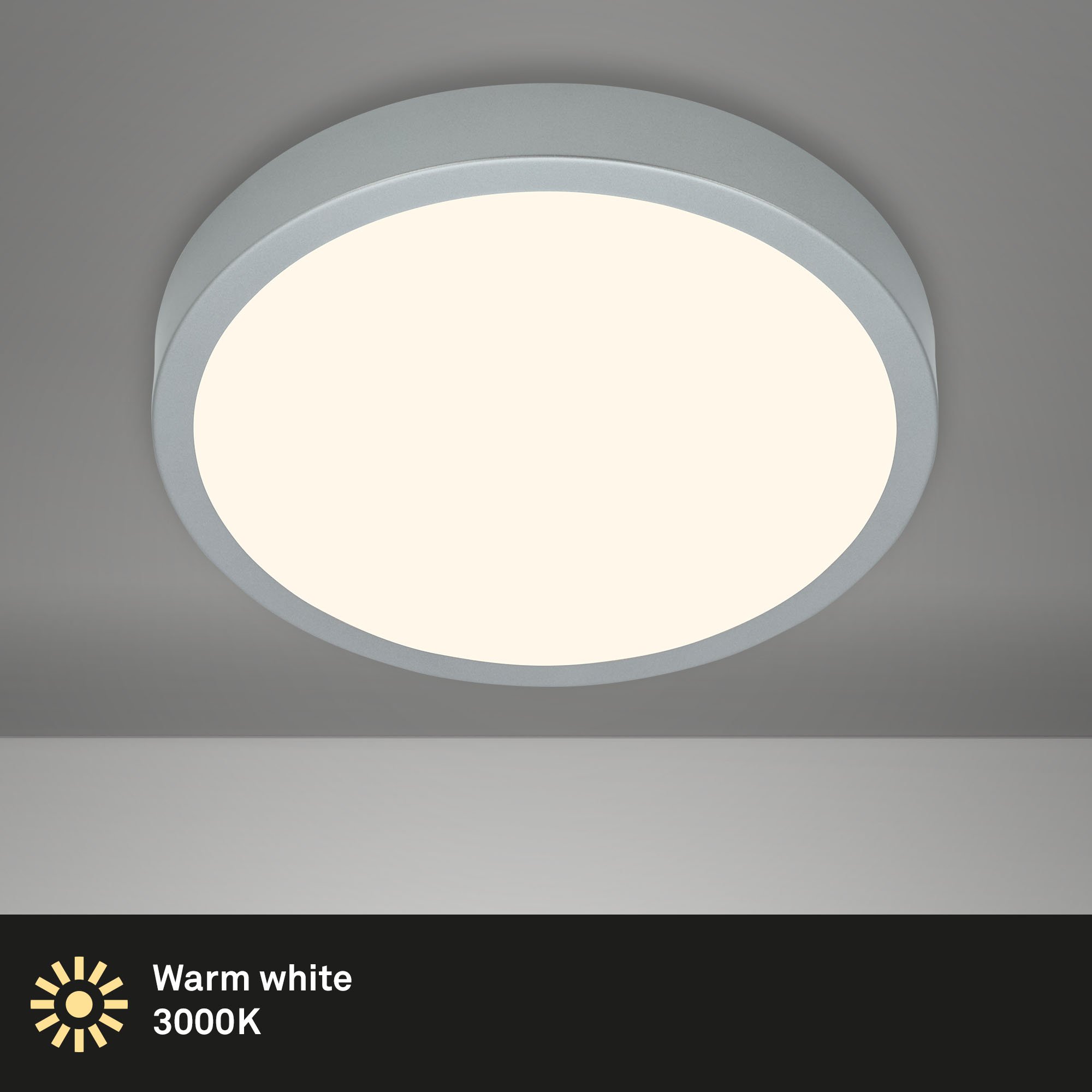 BRILO 3703-014 LED přisazené svítidlo pr. 38 cm, 24 W, 2000 lm, stříbrná - BRILO (obrázek 2)