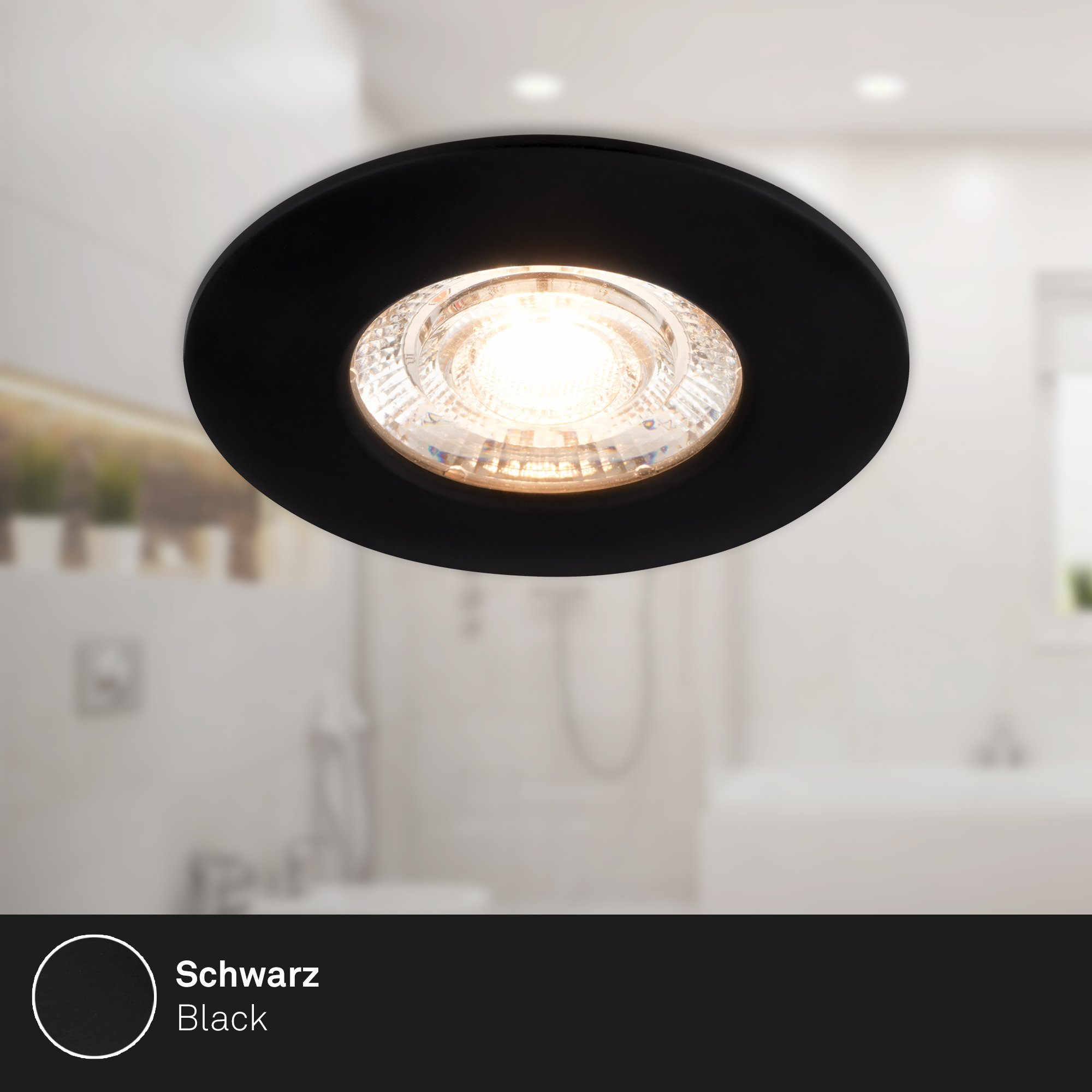 BRI 7606035 3ks sada LED vestavné svítidlo, 6,5 cm, 3x 3,6W, 350lm, černá - BRILONER (obrázek 3)