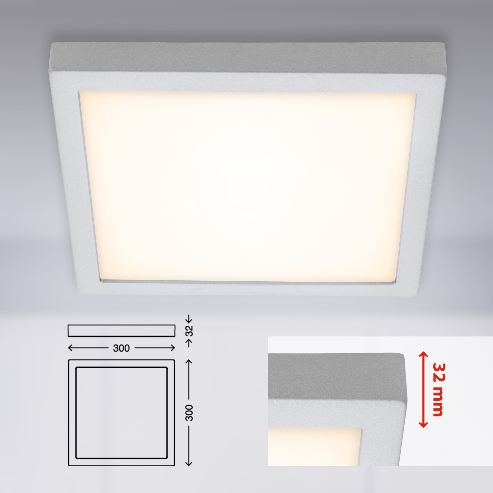 BRI 7142-014 LED stropní svítidlo, 30 cm, 21 W, matný chrom - BRILONER (obrázek 7)