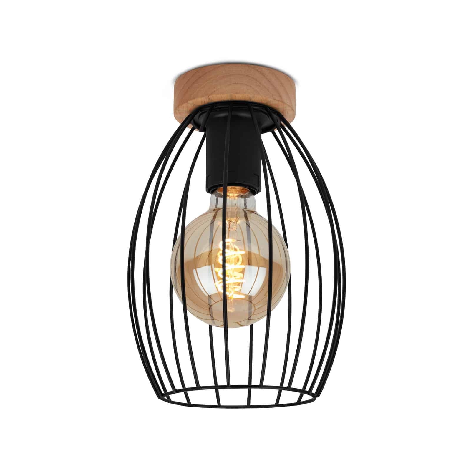 Levně BRILO 3038-015 Stropní svítidlo pr. 17,5 cm 1x E27 60W černá - BRILO