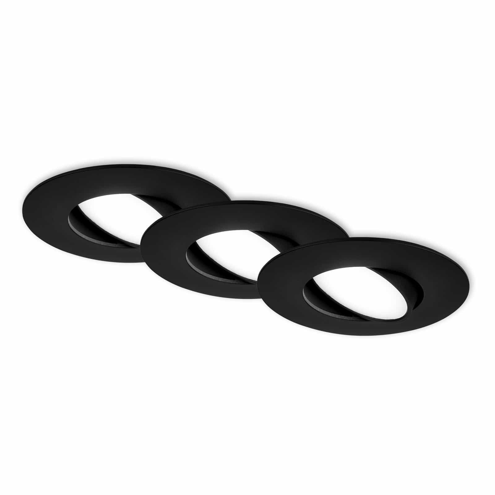 BRI 7597035 3ks sada LED vestavné svítidlo, 9 cm, 4,9W, 480lm černá - BRILONER