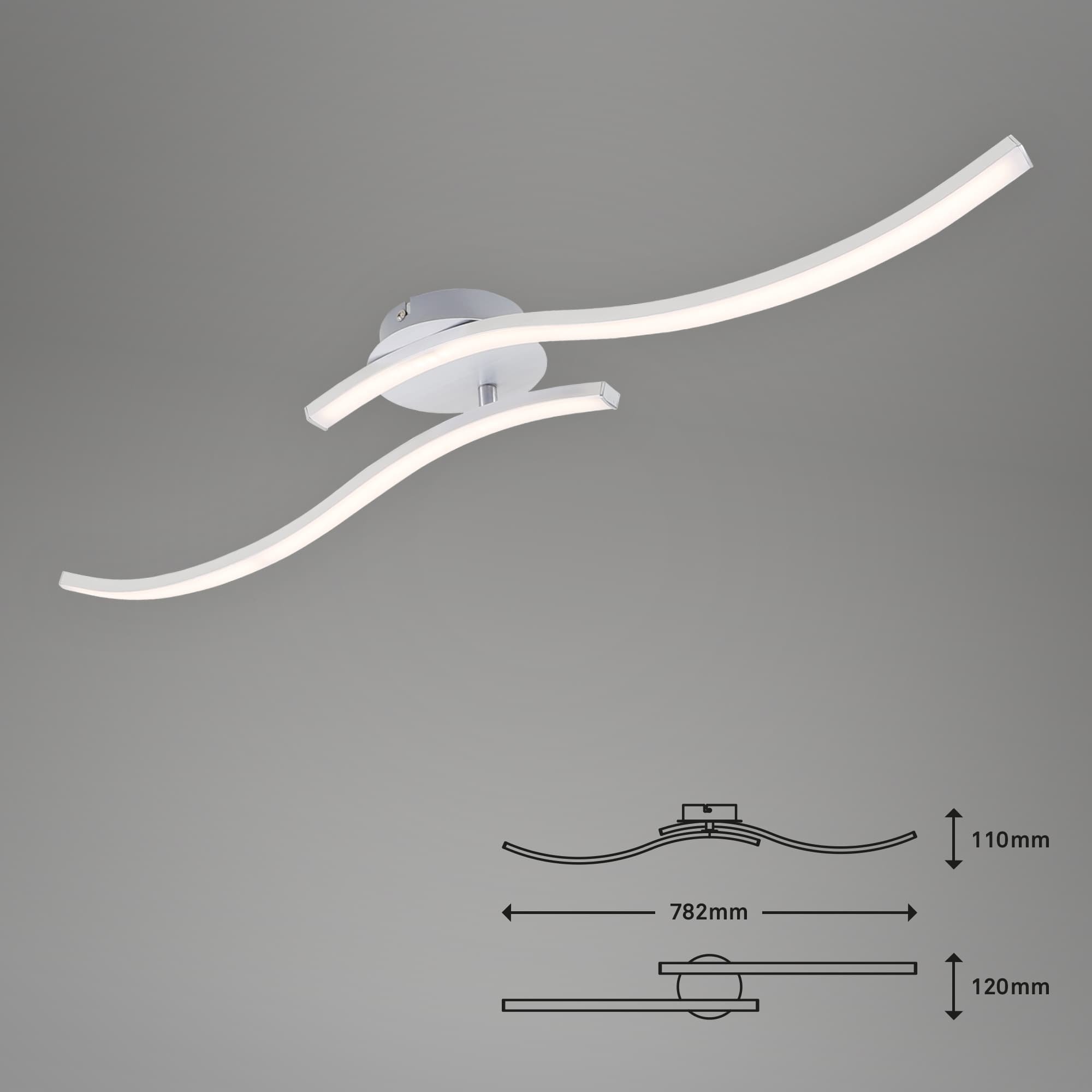 BRI 3165-029 LED stropní svítidlo 78,2 cm 2x18W 1400lm hliník - BRILONER (obrázek 7)