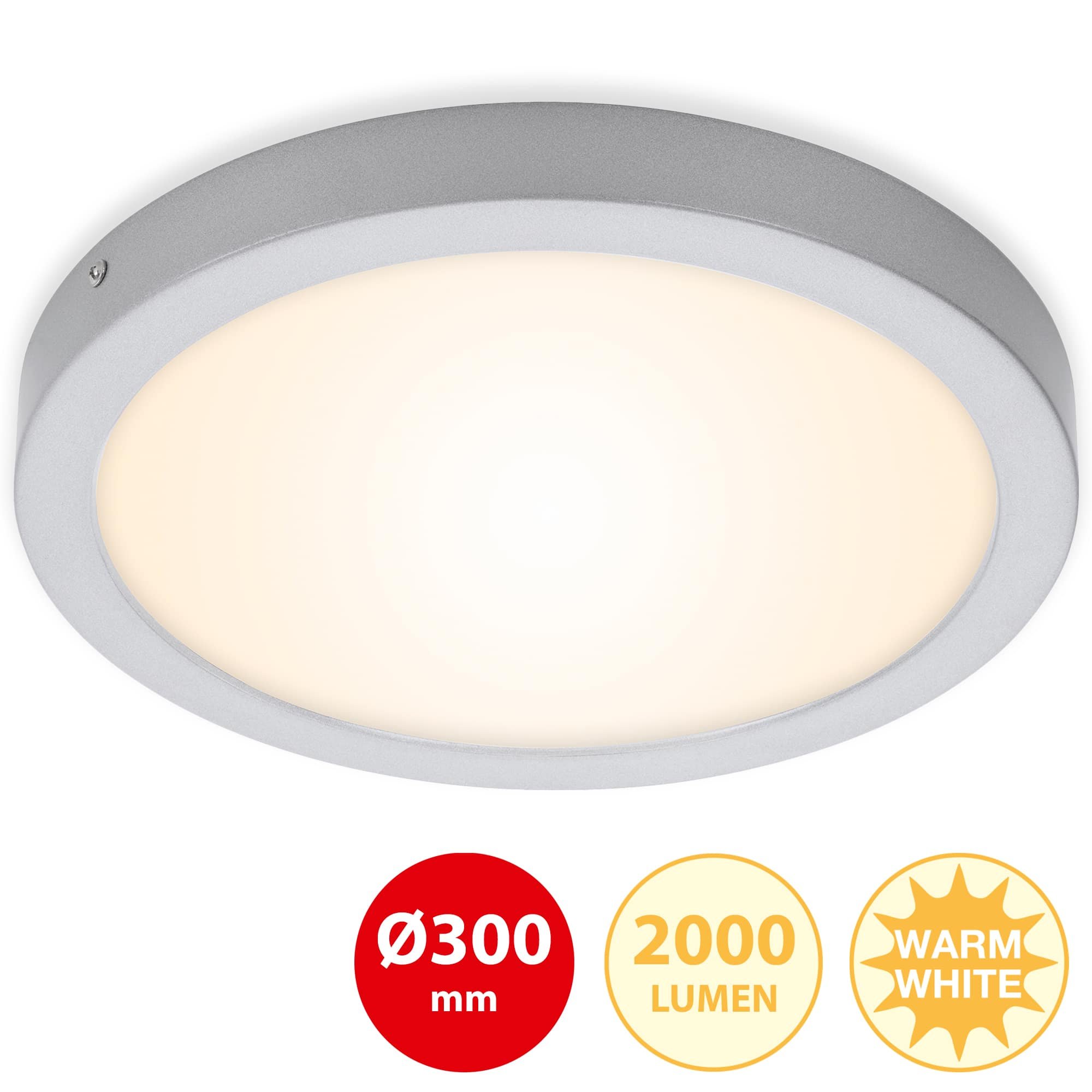 BRI 7141-014 LED stropní svítidlo, pr. 30 cm, 21 W, matný chrom - BRILONER (obrázek 2)