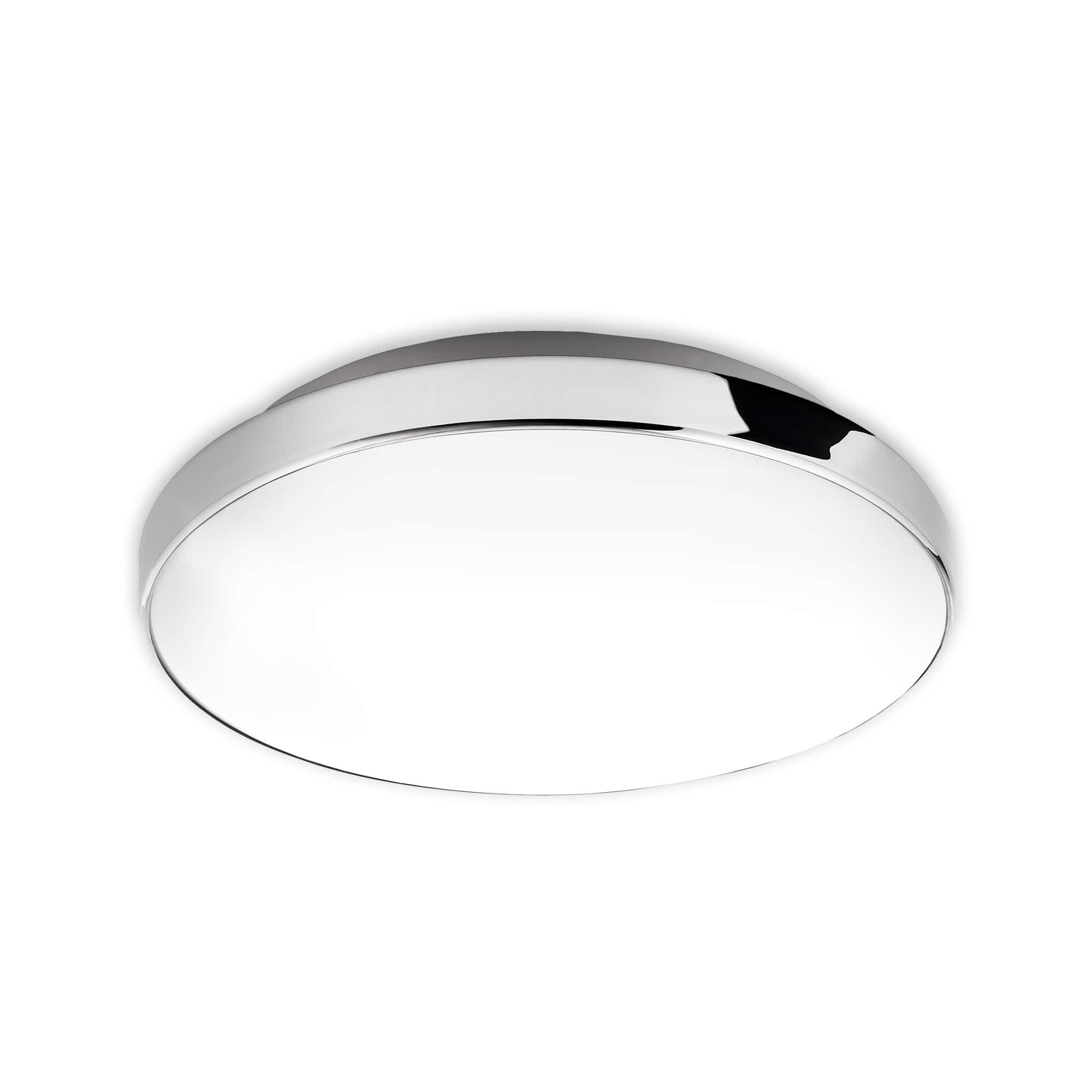 BRI 3351-016 LED stropní svítidlo, pr. 28,5 cm, 13 W, bílé-chrom - BRILONER