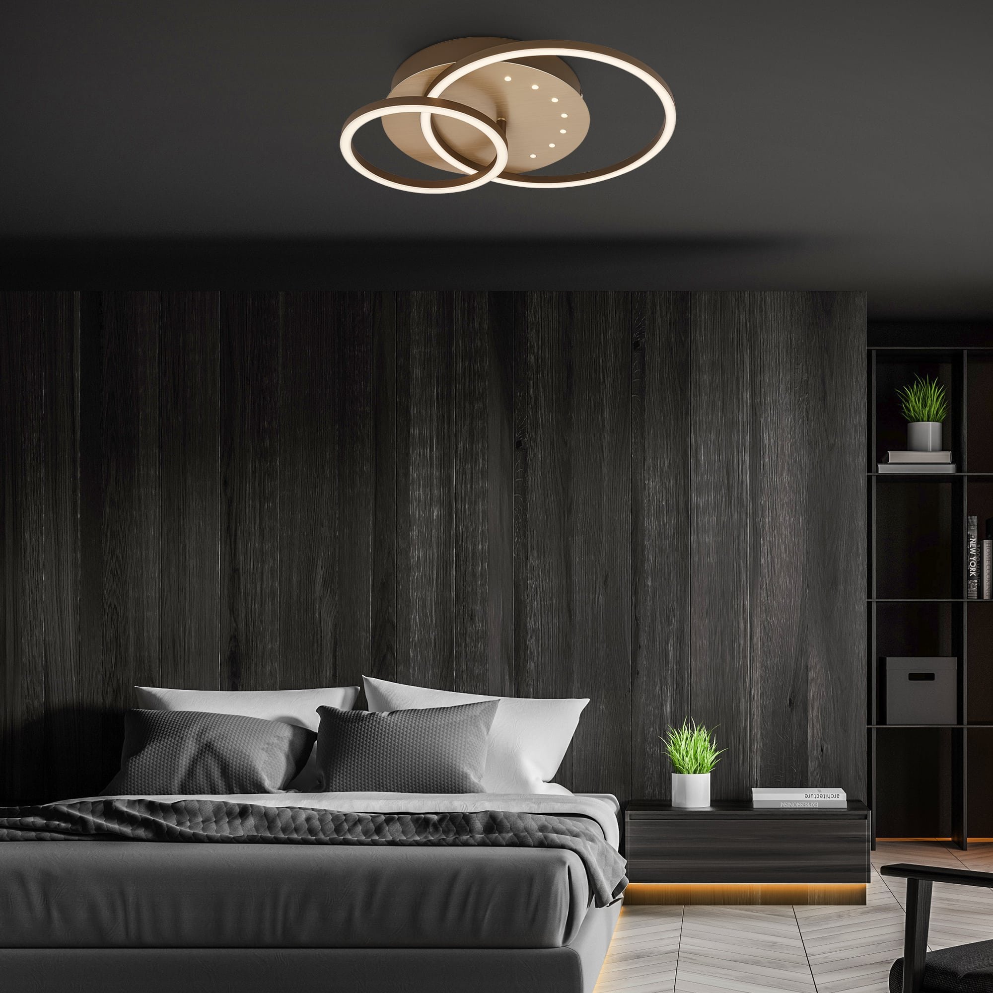 BRILO 3773017 LED stropní svítidlo, 40 cm, paměť, 26W, 2550lm, hnědé - BRILO (obrázek 5)