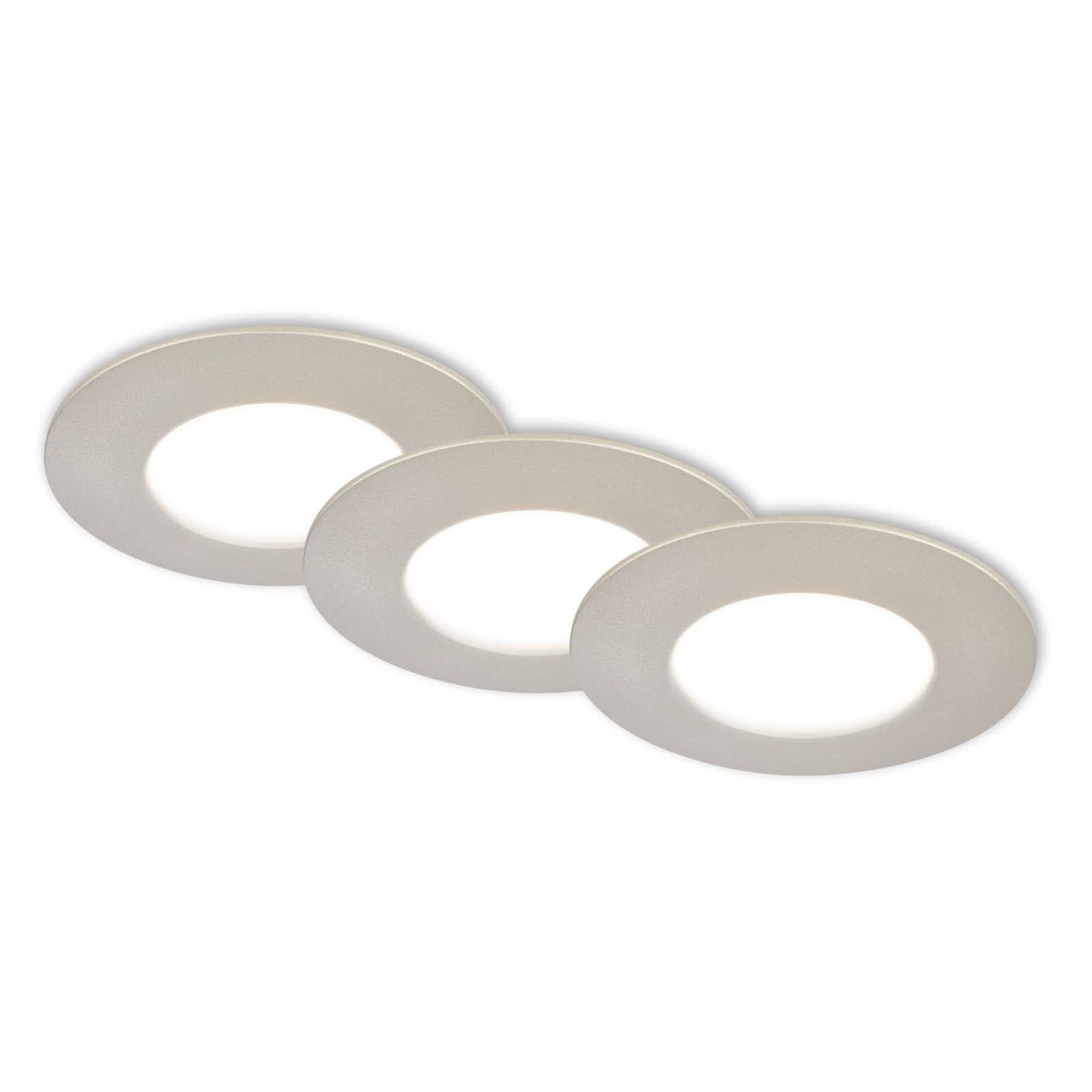 BRI 7598032 3ks sada CTS vestavné svítidlo, 9 cm, 4,9W, 580lm matný nikl - BRILONER