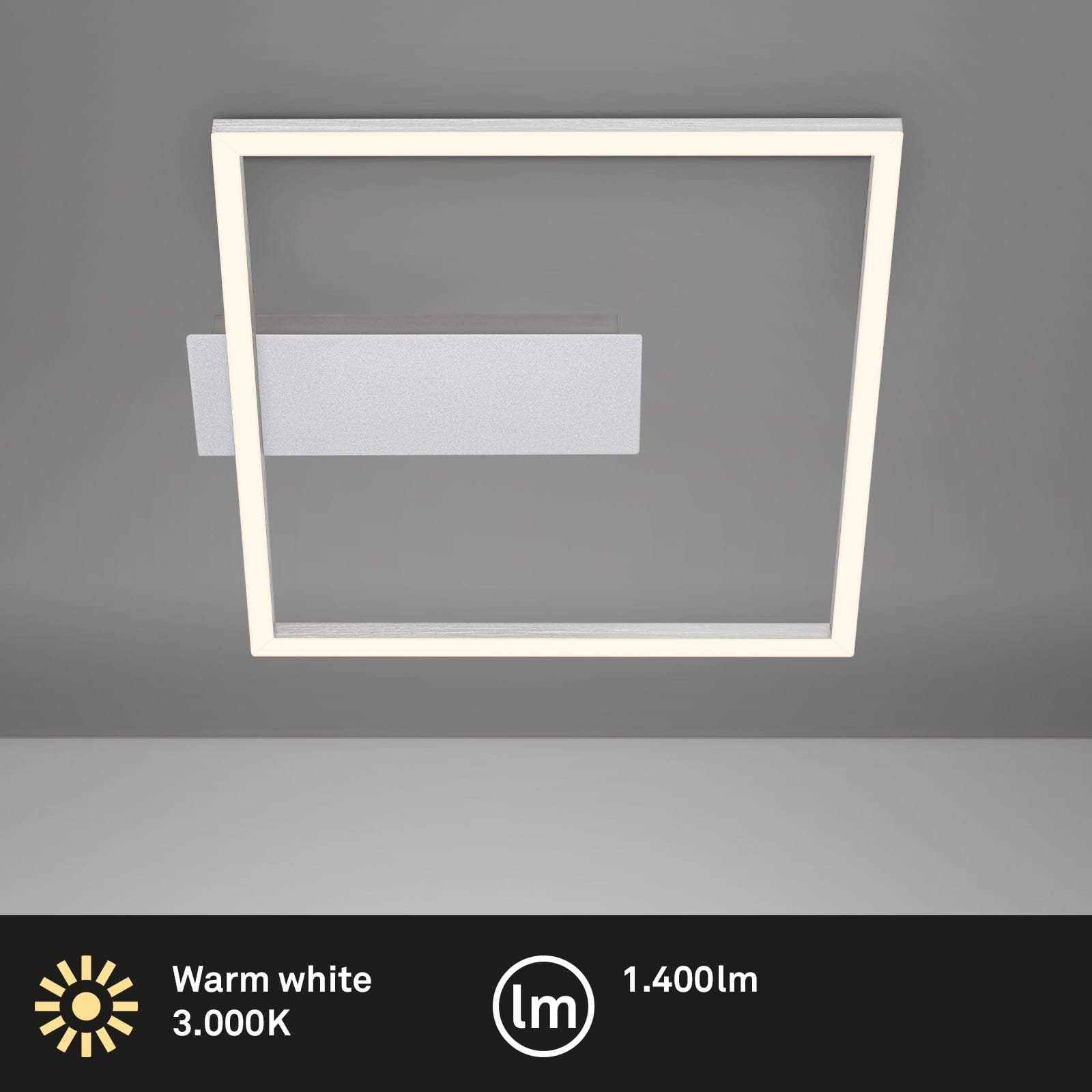 BRILO 3771019 LED stropní svítidlo, 32 cm, 14W, 1400lm, hliník - BRILO (obrázek 2)