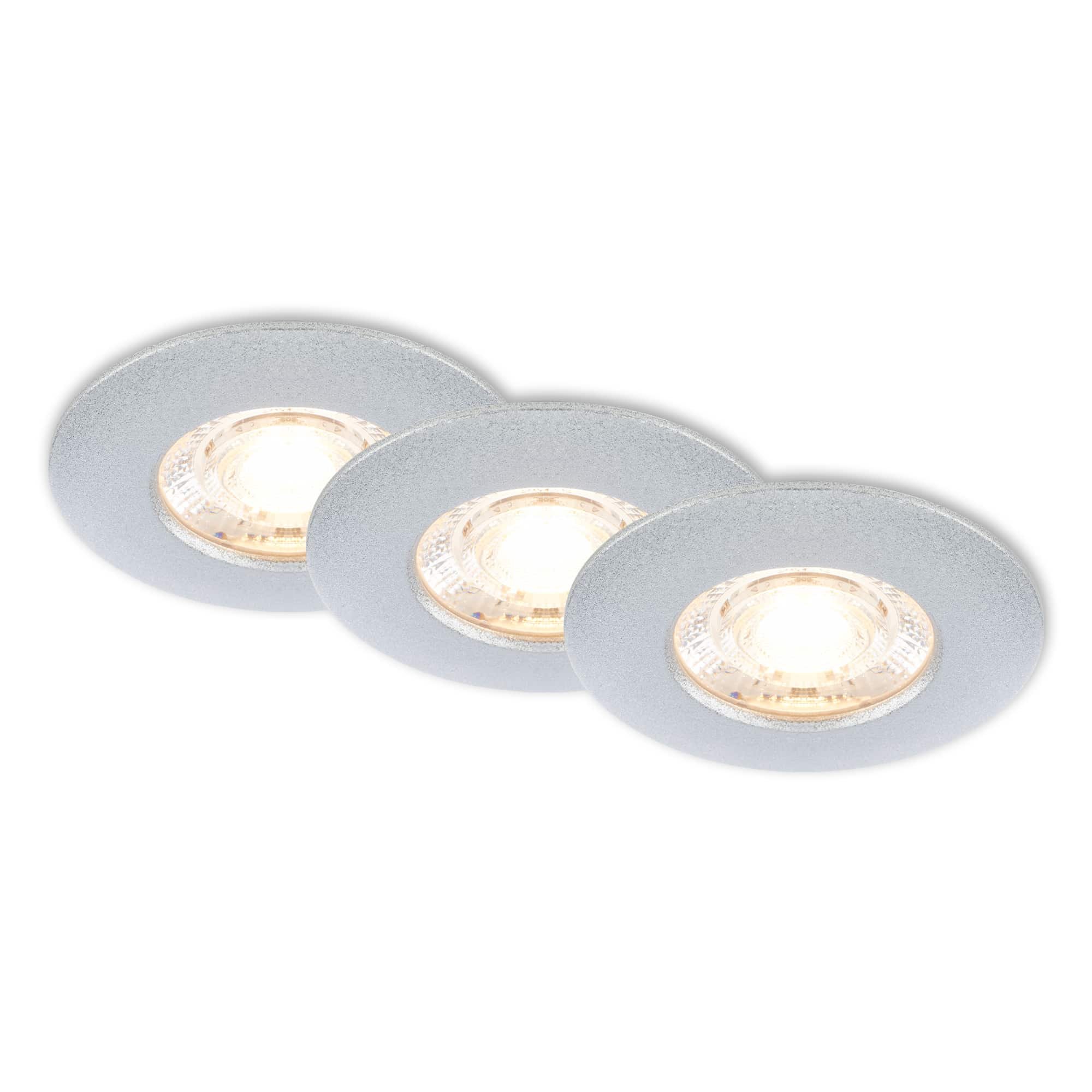 BRI 7606034 3ks sada LED vestavné svítidlo, 6,5 cm, 3,6W, 350lm matný chrom - BRILONER