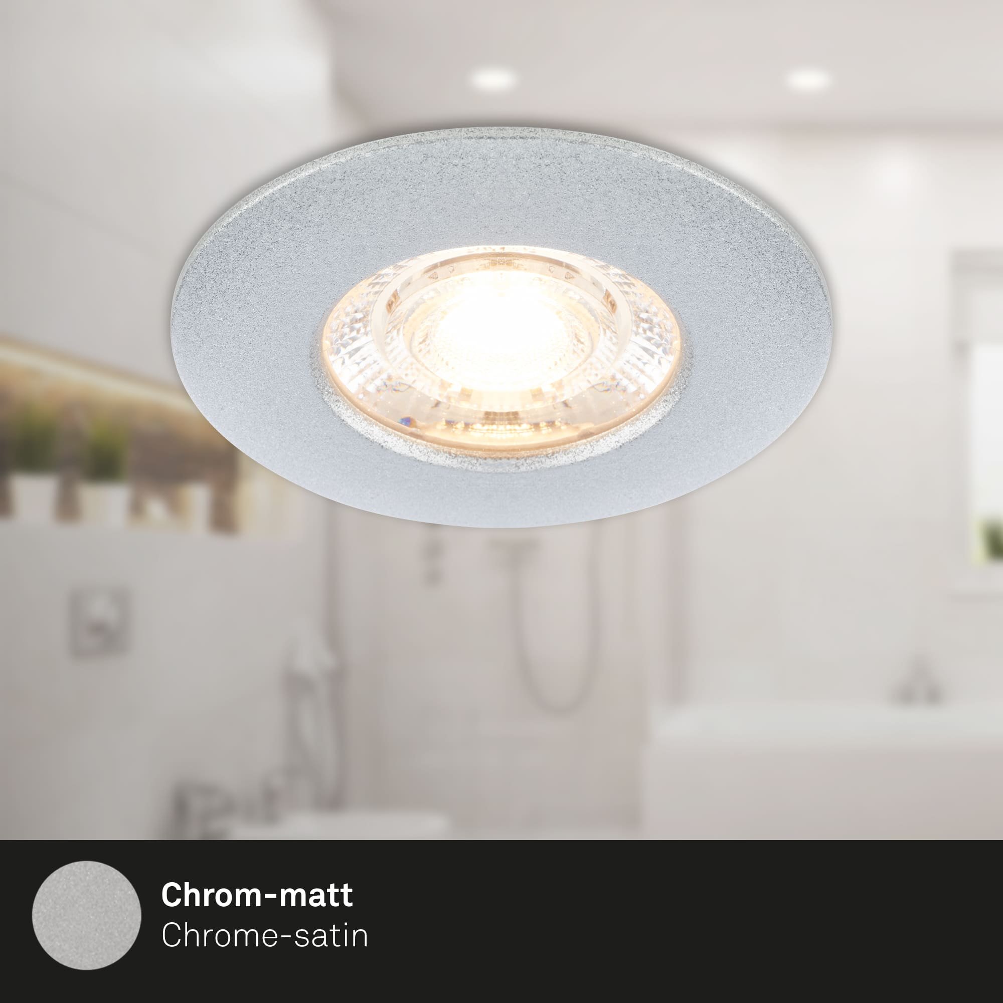 BRI 7606034 3ks sada LED vestavné svítidlo, 6,5 cm, 3,6W, 350lm matný chrom - BRILONER (obrázek 3)