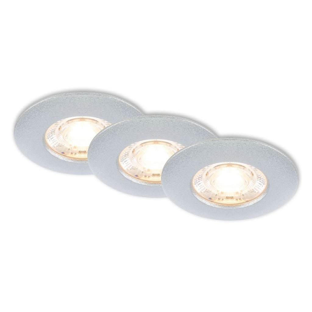 BRI 7606034 3ks sada LED vestavné svítidlo, 6,5 cm, 3,6W, 350lm matný chrom - BRILONER