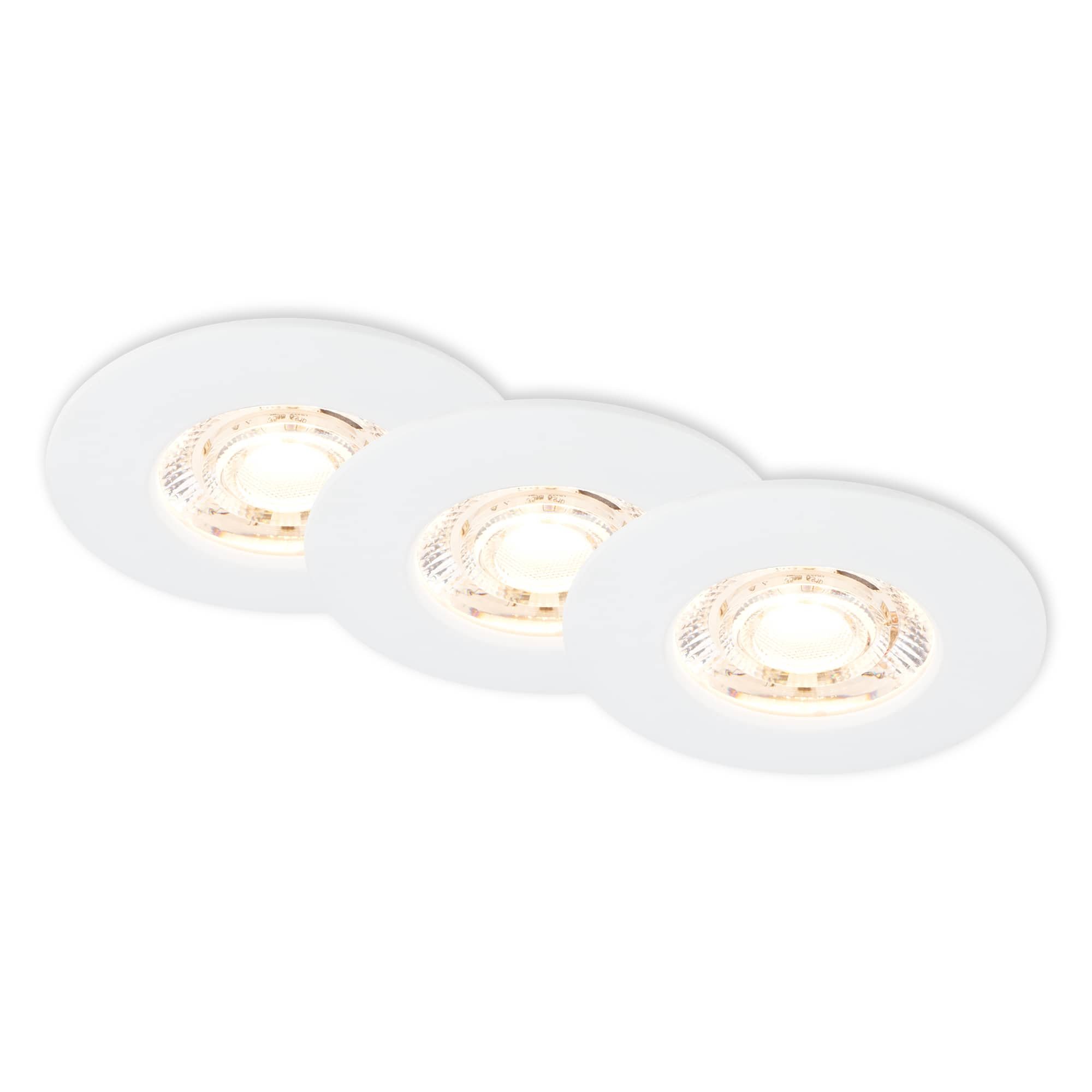 BRI 7606036 3ks sada LED vestavné svítidlo, 6,5 cm, 3,6W, 350lm, bílé - BRILONER
