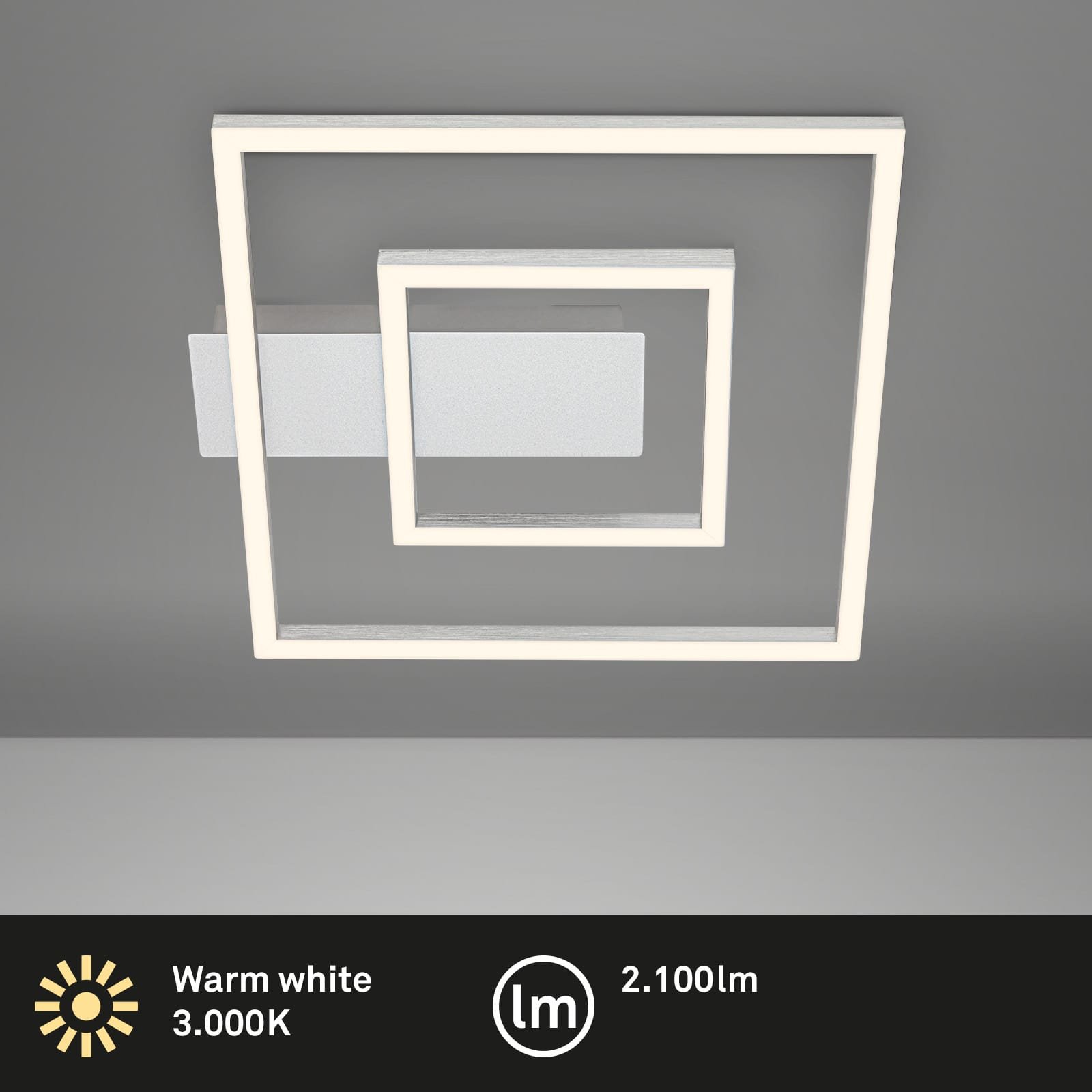 BRILO 3772019 LED stropní svítidlo, 32 cm, 22W, 100lm, hliník - BRILO (obrázek 2)