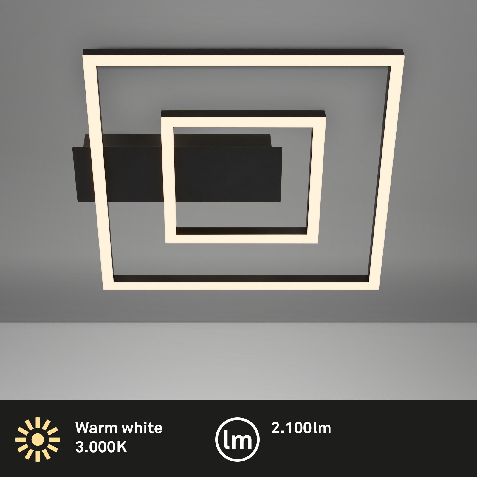 BRILO 3772015 LED stropní svítidlo, 32 cm, 22W, 100lm, černá - BRILO (obrázek 2)