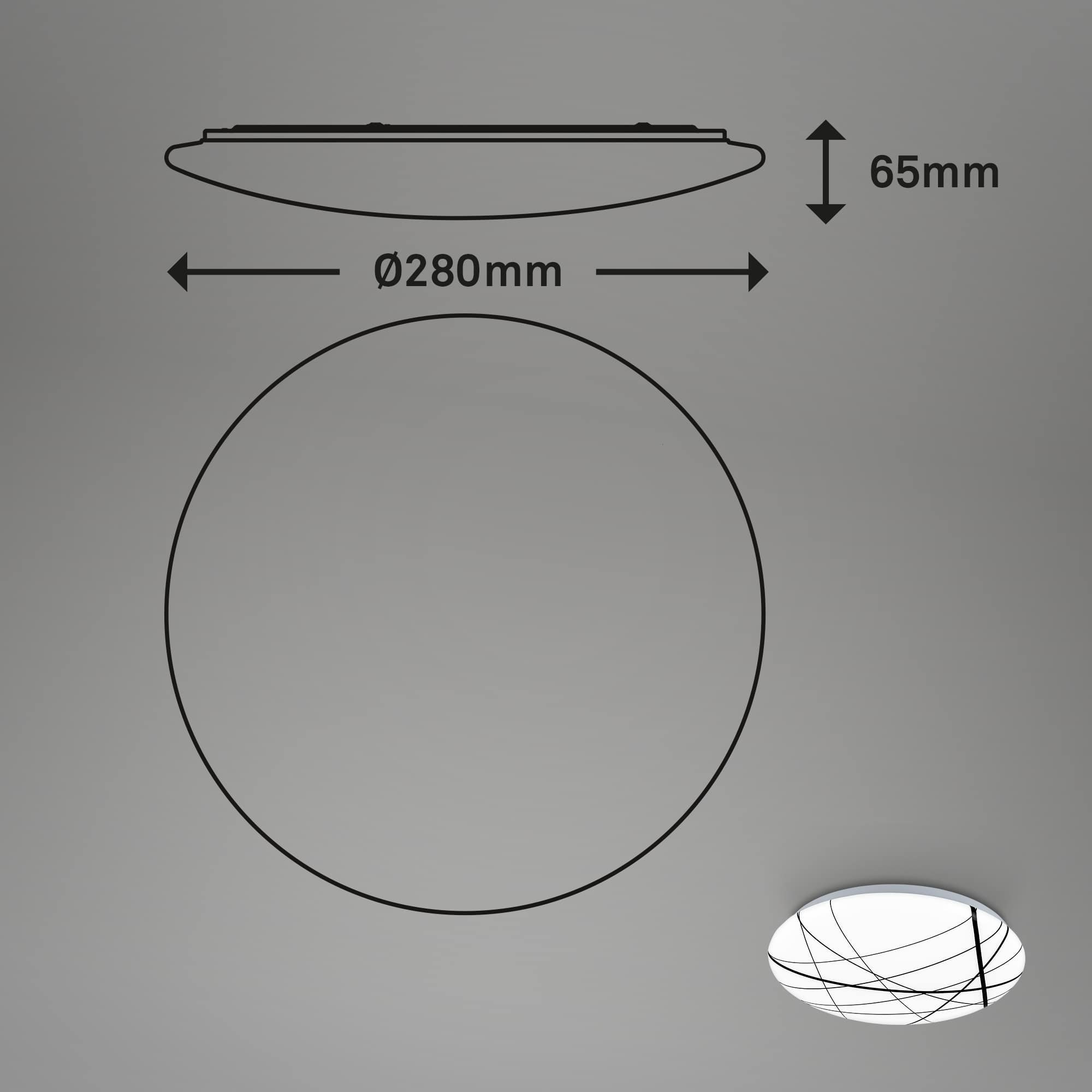 BRILO 3898016 LED stropní svítidlo, pr. 28 cm, 12W, 1300lm, bílé - BRILO (obrázek 6)