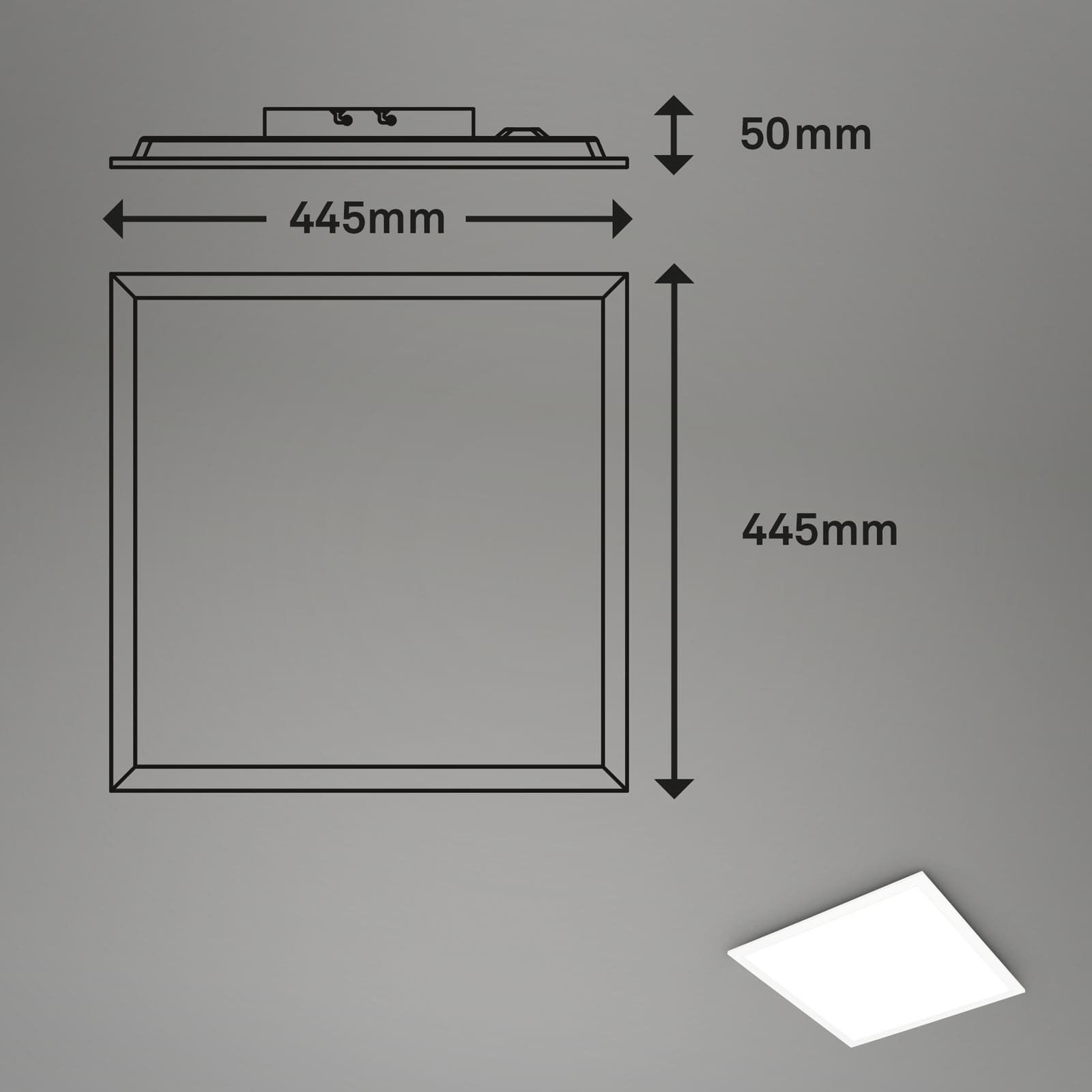 BRILO 7477016 Svítidlo LED panel, 44,5 cm, 24W, 2800lm, bílé - BRILO (obrázek 5)