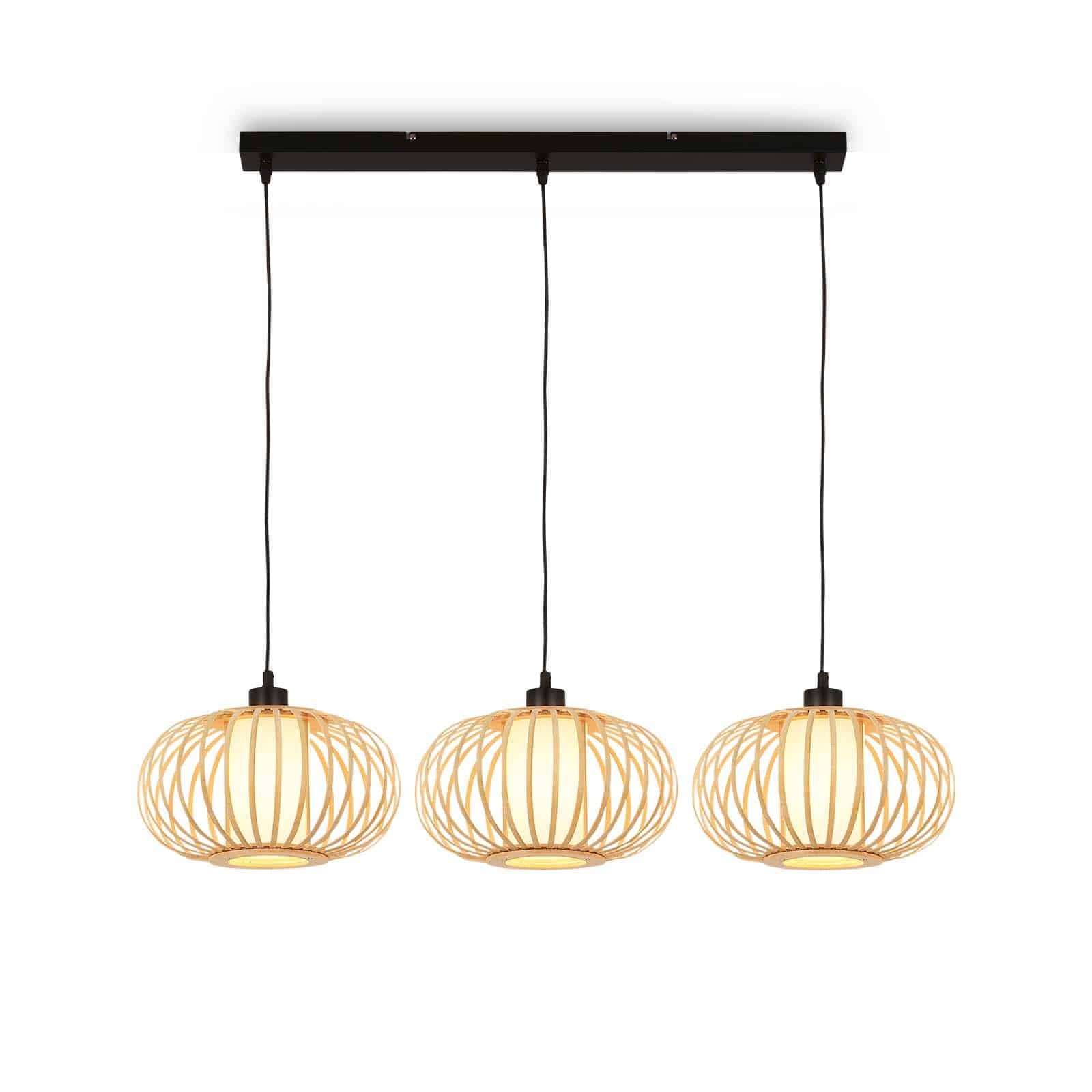 BRI 4759031 Závěsné svítidlo, 120 cm, 3x E27, max. 10W, barva dřeva - BRILONER