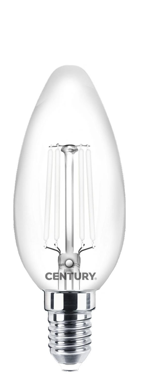CEN INM1W-451427 LED FILAMENT CANDLE INCANTO WHITE 4,5W E14 2700K 360d - CENTURY
