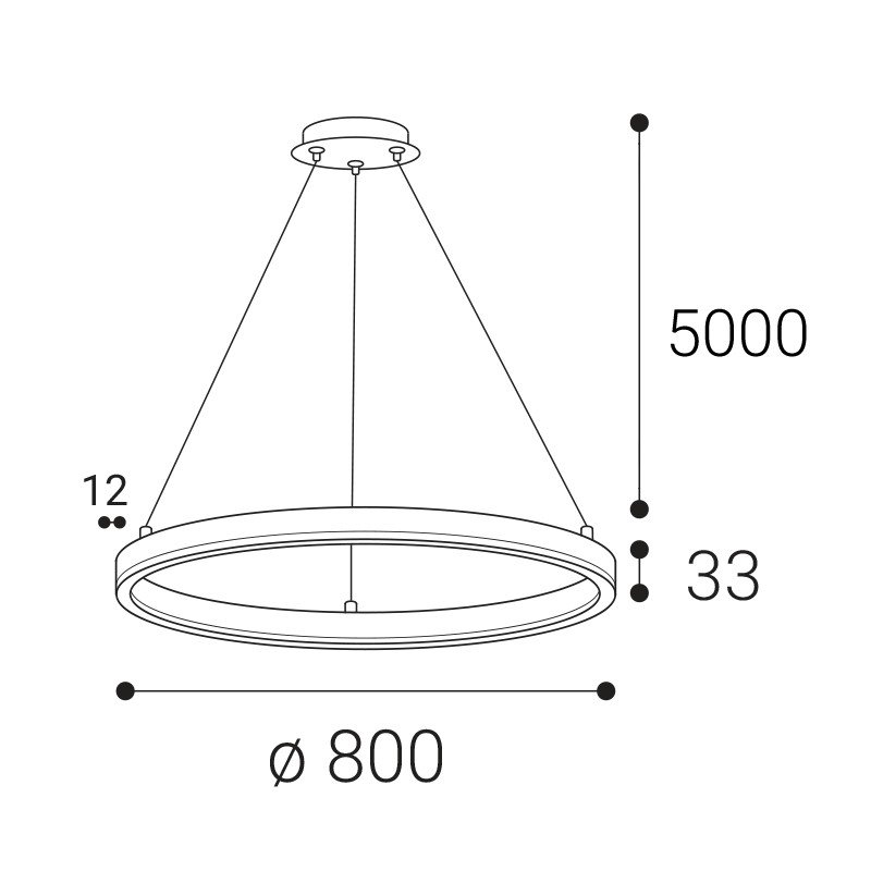 LED2 3271053DT LED2 Závěsné svítidlo CIRCLE 80 P-Z, B TRIAC DIM 62W 3000K/4000K černá - LED2 Lighting (obrázek 3)