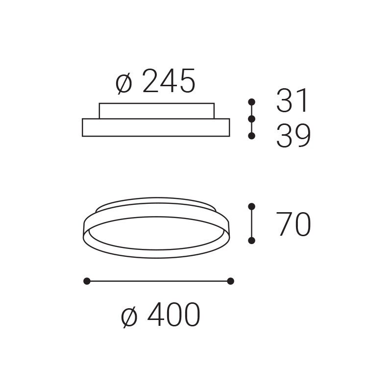 LED2 12748537 LED2 Stropní svítidlo MOON 40, BCH 36W 2CCT 3000K/4000K černá/šampaň - LED2 Lighting (obrázek 3)