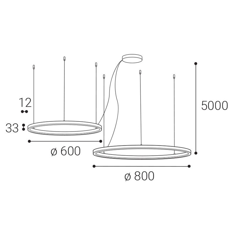 LED2 3274651DT LED2 Závěsné svítidlo CIRCLE SET 2 P-Z, W TRIAC DIM 104W 3000K/4000K bílá - LED2 Lighting (obrázek 3)