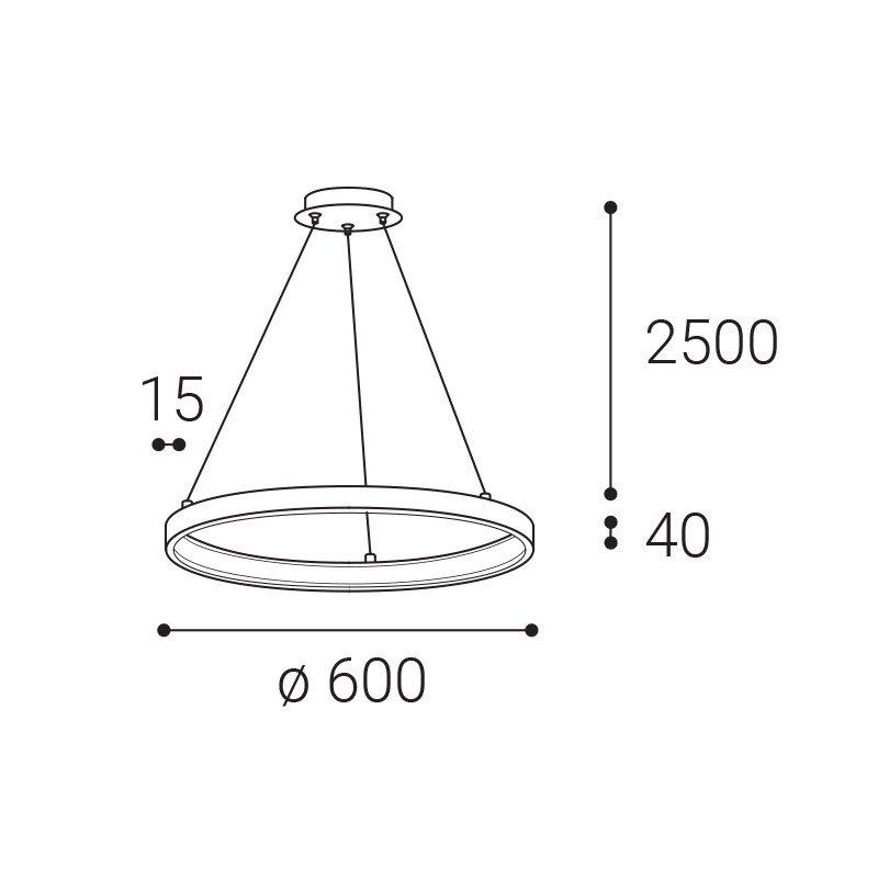 LED2 3275153D LED2 Závěsné svítidlo CIRO 60 P-Z, B DALI/PUSH DIM 40W 3000K/4000K černá - LED2 Lighting (obrázek 3)