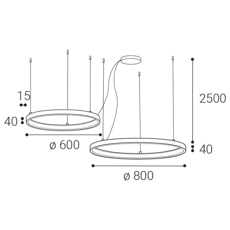 LED2 3275357D LED2 Závěsné svítidlo CIRO SET 2 P-Z, G DALI/PUSH DIM 100W 3000K/4000K zlatá - LED2 Lighting (obrázek 2)
