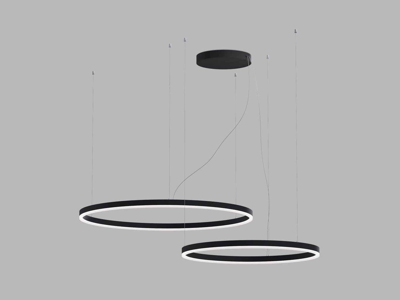 LED2 3274653D LED2 Závěsné svítidlo CIRCLE SET 2 P-Z, B DALI/PUSH DIM 104W 3000K/4000K černá - LED2 Lighting