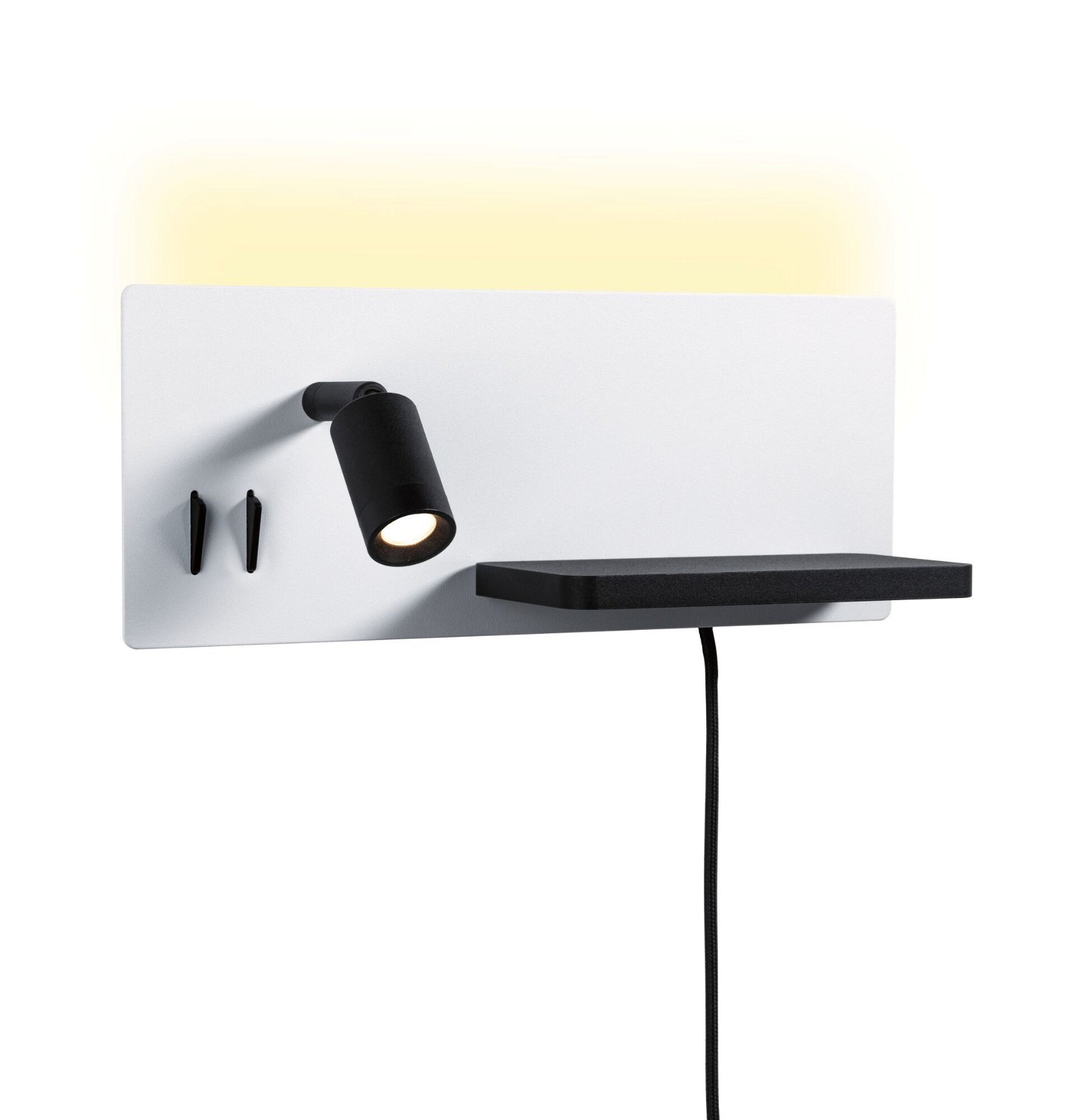 P 71102 LED nástěnné svítidlo Serra USB C 2700K / 230V 5,5 / 1x2,6W stmívatelné bílá mat/černá mat - PAULMANN