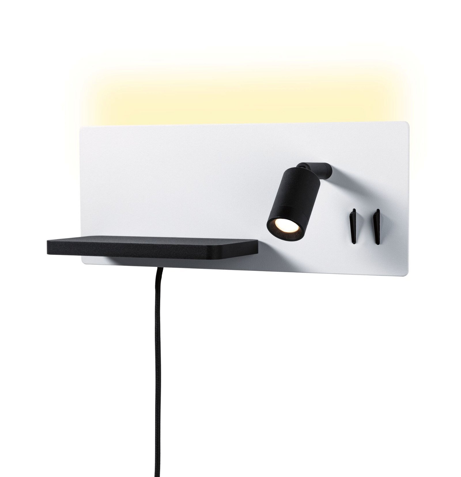 P 71103 LED nástěnné svítidlo Serra USB C 2700K / 230V 5,5 / 1x2,6W stmívatelné bílá mat/černá mat - PAULMANN