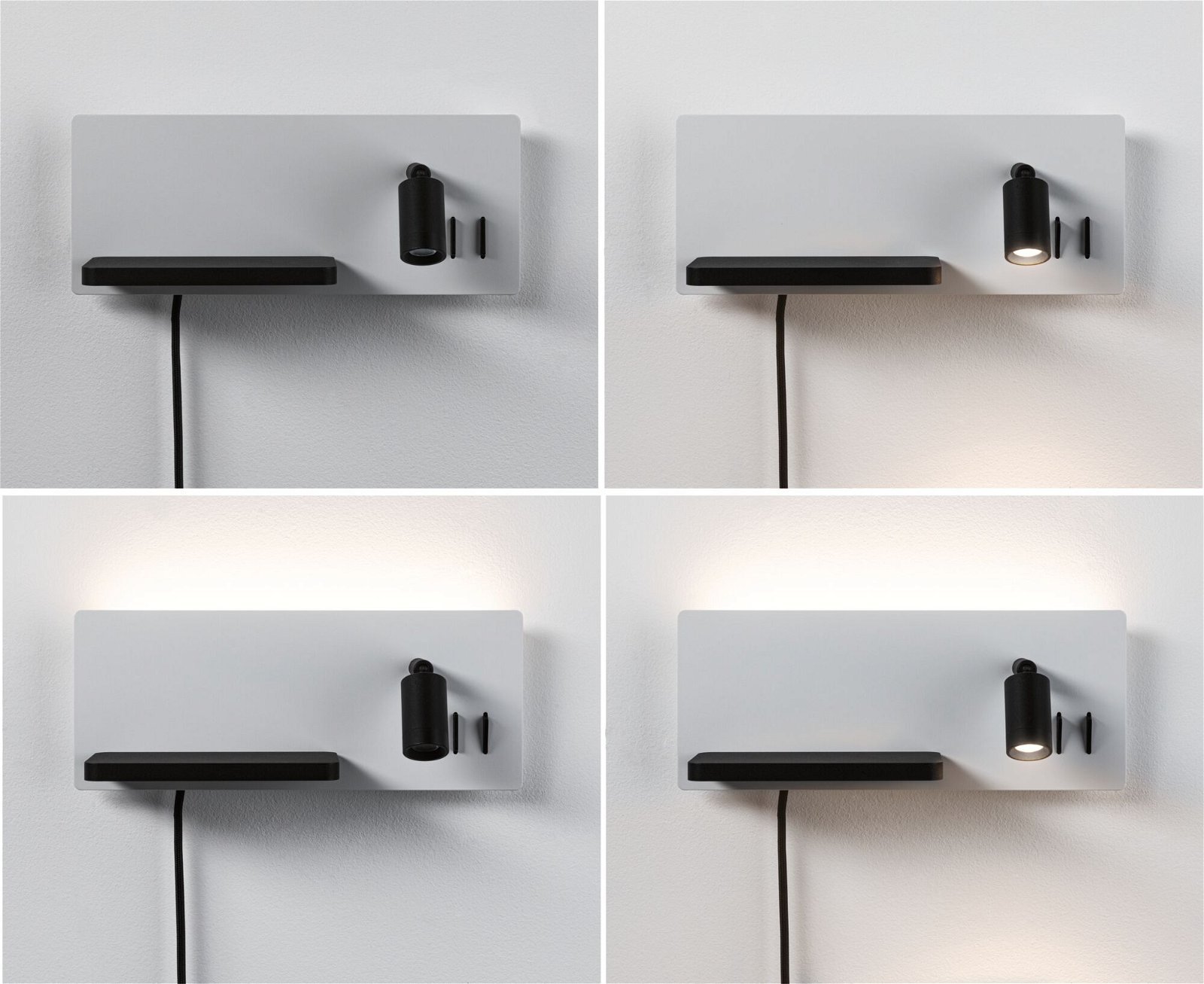 P 71103 LED nástěnné svítidlo Serra USB C 2700K / 230V 5,5 / 1x2,6W stmívatelné bílá mat/černá mat - PAULMANN (obrázek 2)