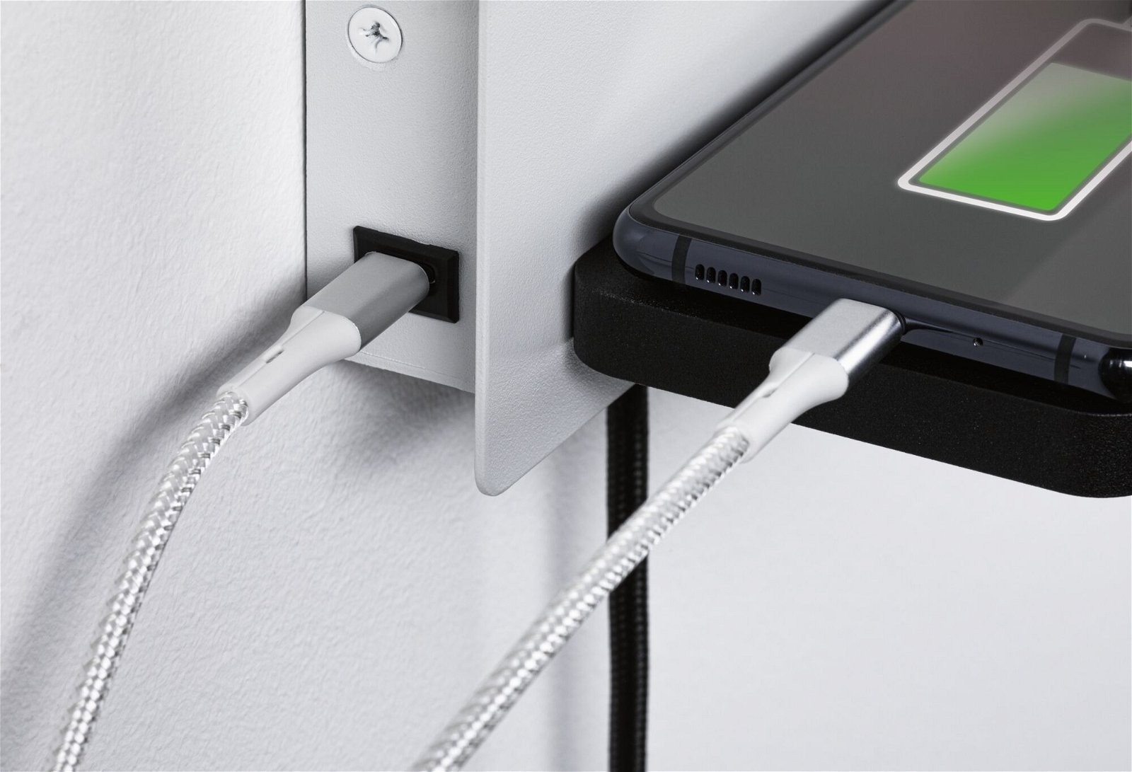 P 71103 LED nástěnné svítidlo Serra USB C 2700K / 230V 5,5 / 1x2,6W stmívatelné bílá mat/černá mat - PAULMANN (obrázek 4)