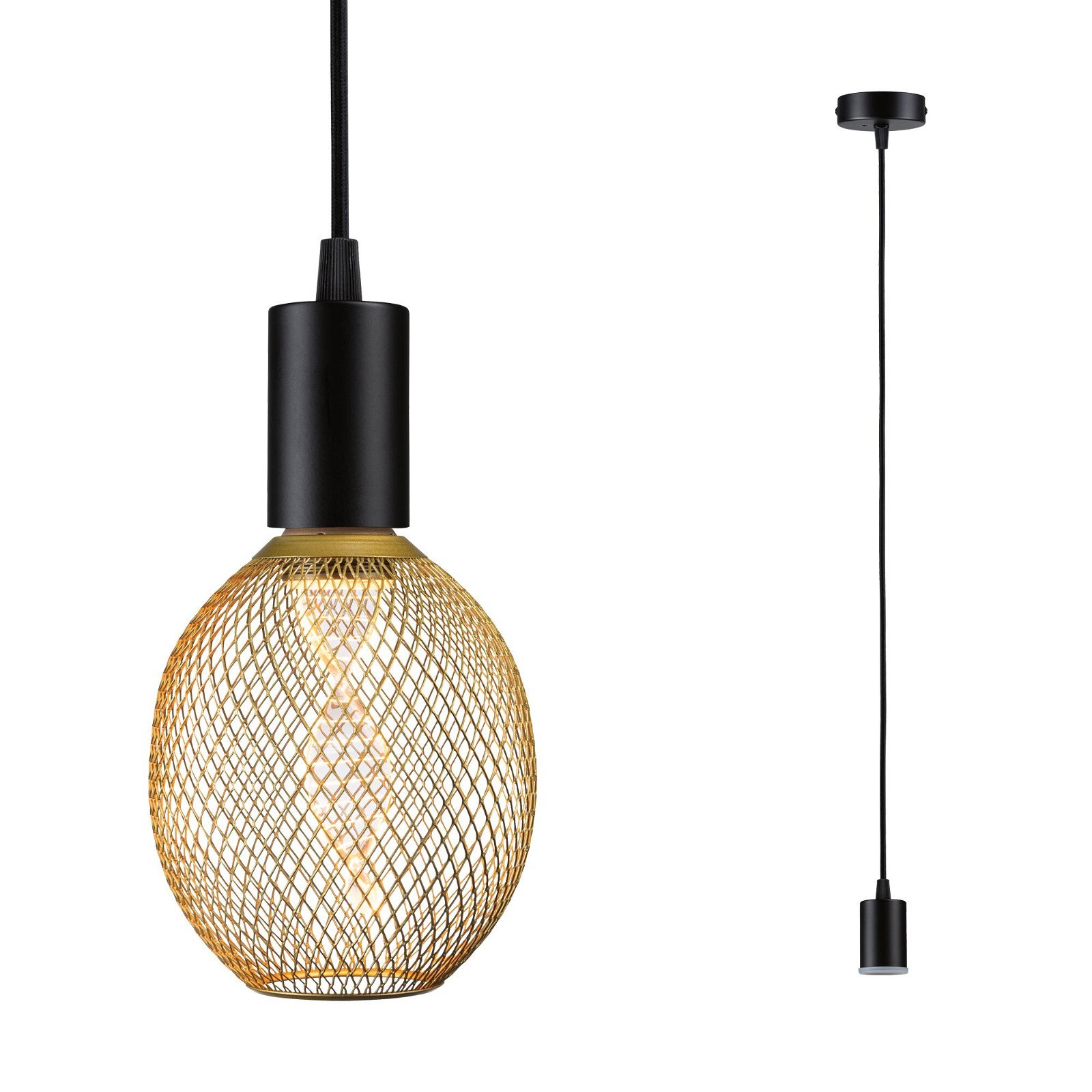 P 71136 Závěsné svítidlo Ravi IP44 E27 max. 60W černá mat - PAULMANN