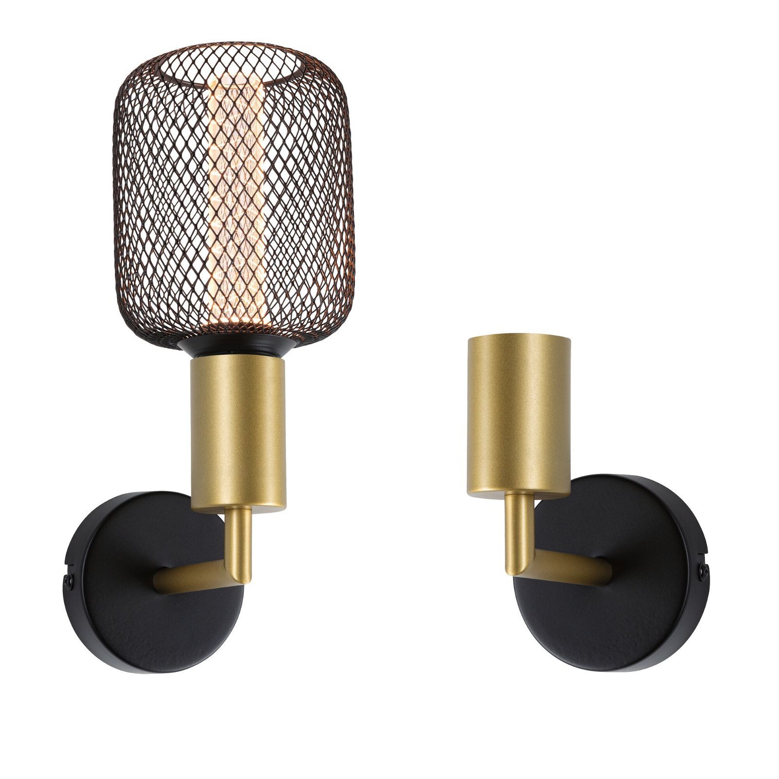 P 71137 Nástěnné svítidlo Ravi IP44 E27 max. 60W černá mat/zlatá - PAULMANN