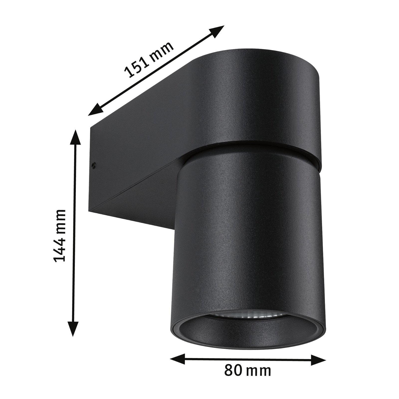 P 94821 LED venkovní nástěnné svítidlo Kimu neláká hmyz IP44 80mm 2200K 7,8W 230V 70° antracit hliník - PAULMANN (obrázek 3)