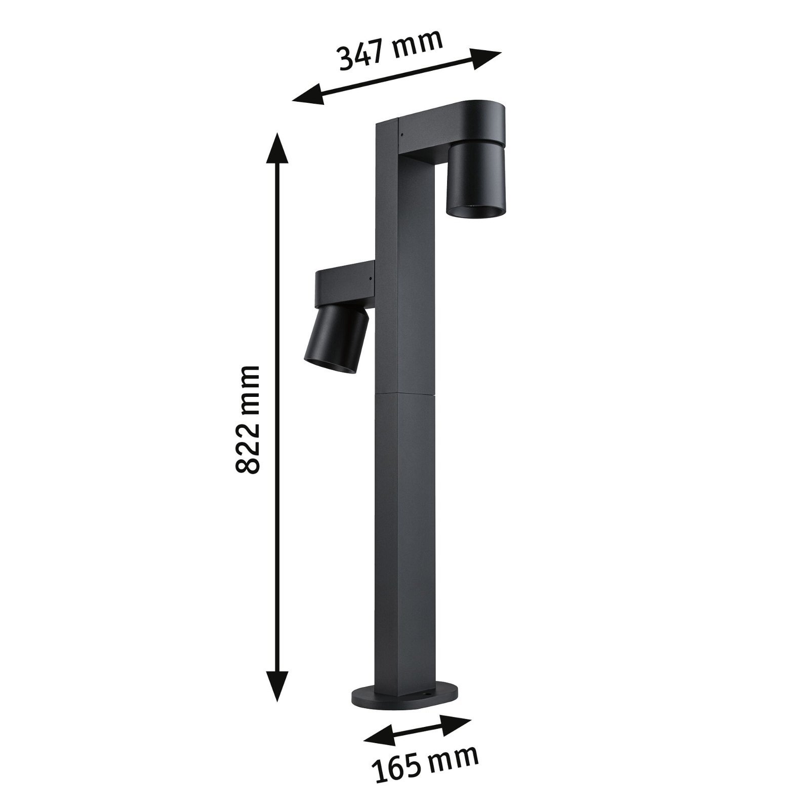 P 94824 LED stojací svítidlo Kimu IP44 822mm 3000K 2x8W / 230V 70° antracit hliník - PAULMANN (obrázek 2)