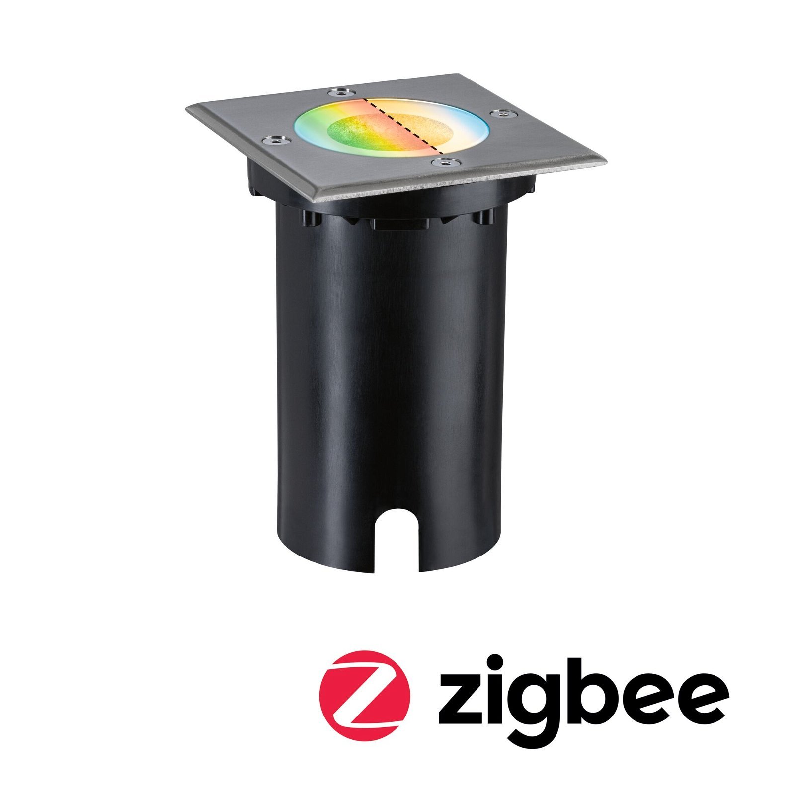 P 94846 LED zemní svítidlo Smart Home Zigbee 3.0 Floor IP67 hranaté 110x110mm RGBW+ 4,9W 230V kov kartáčovaný hliník - PAULMANN