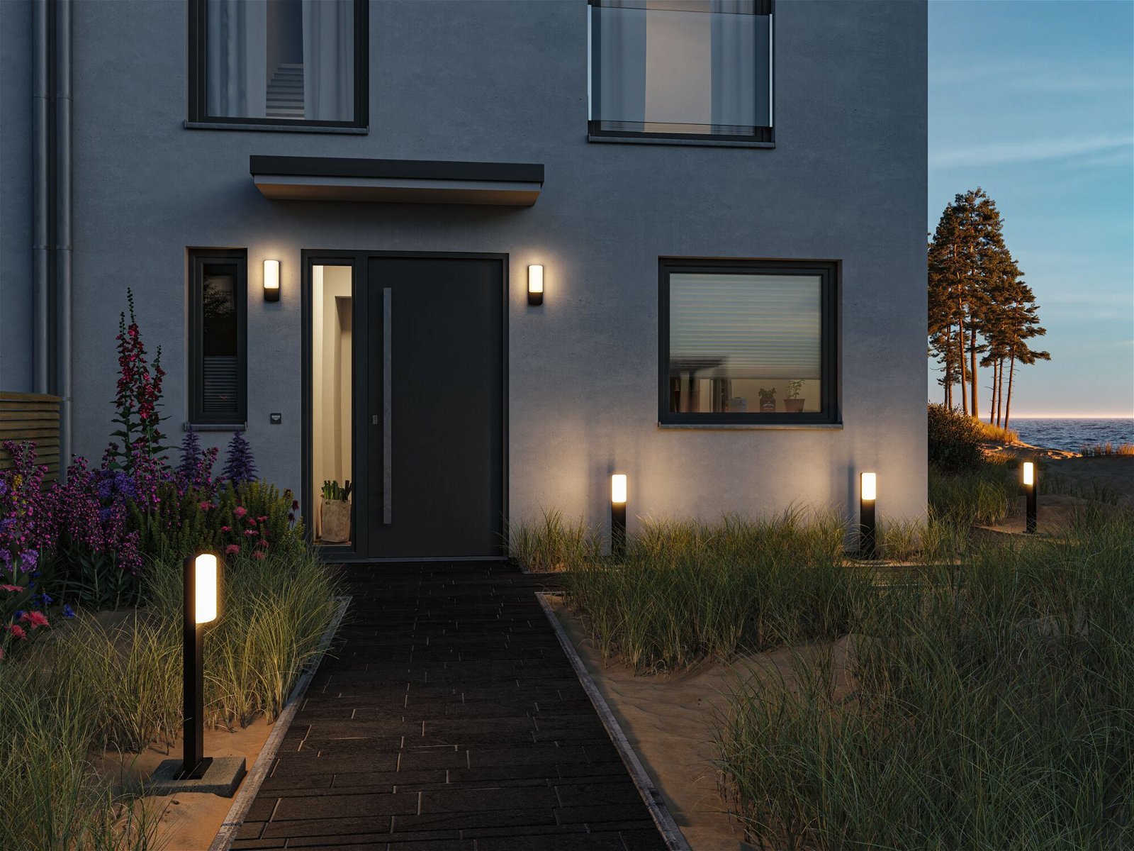 P 94851 LED venkovní nástěnné svítidlo Bonnie pohybové čidlo IP44 93x77mm 3000K 8,5W 230V antracit hliník - PAULMANN (obrázek 4)