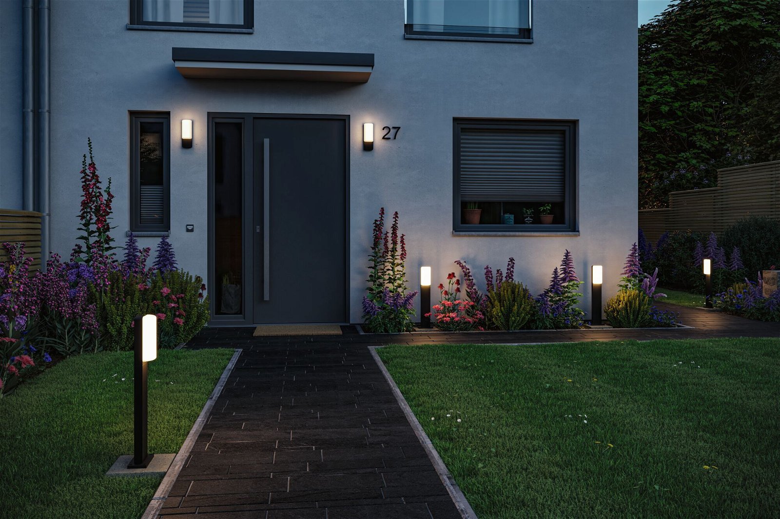 P 94851 LED venkovní nástěnné svítidlo Bonnie pohybové čidlo IP44 93x77mm 3000K 8,5W 230V antracit hliník - PAULMANN (obrázek 5)