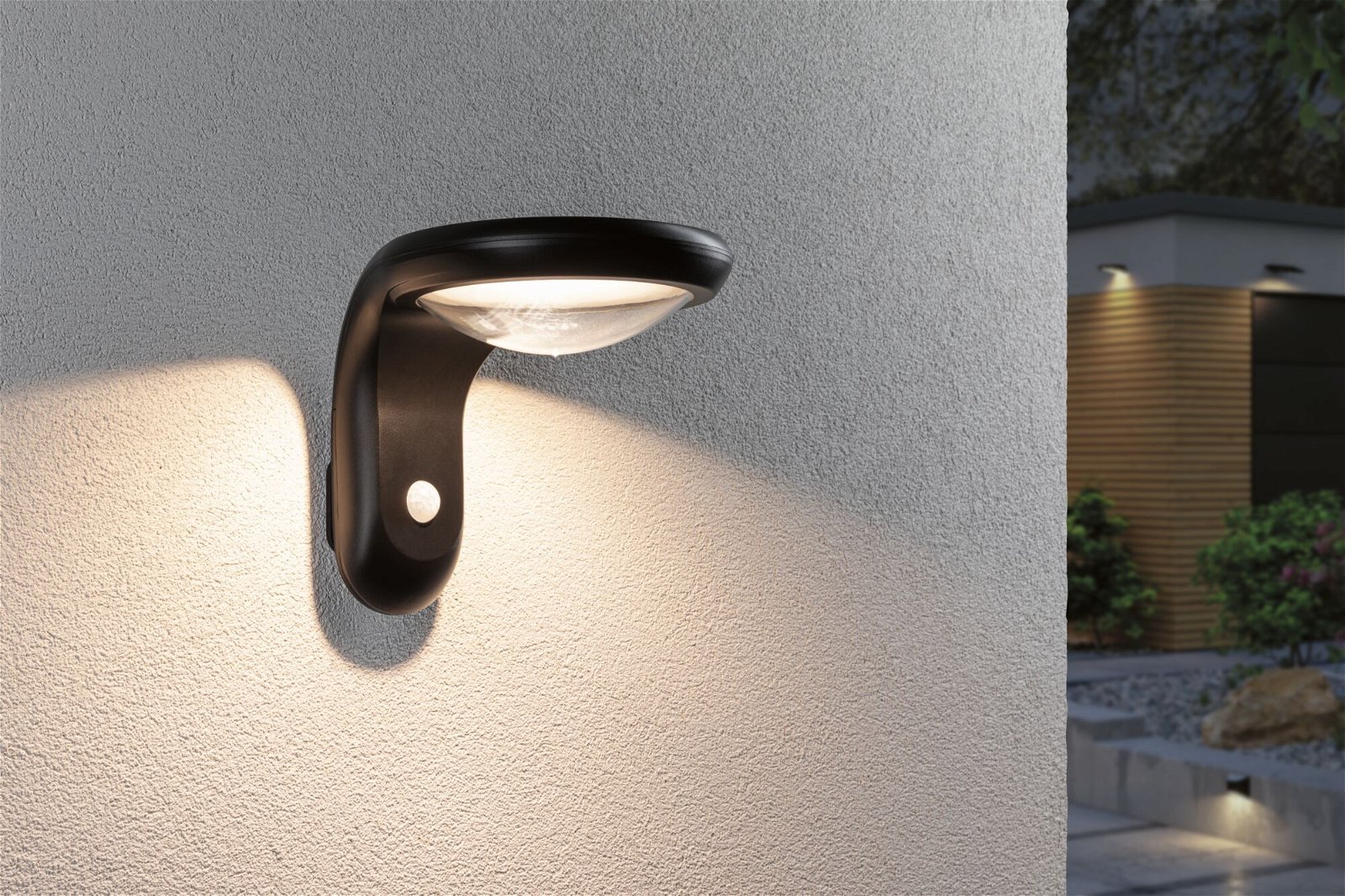 P 94854 Solární LED venkovní nástěnné svítidlo Diskola pohybové čidlo IP44 180x234mm 3000K 3,5W antracit umělá hmota - PAULMANN (obrázek 3)