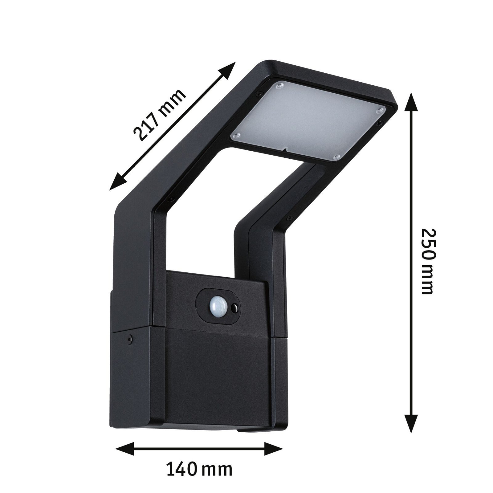 P 94859 LED venkovní nástěnné svítidlo Juntea pohybové čidlo IP44 140x217mm 3000K 11W 230V antracit hliník - PAULMANN (obrázek 2)