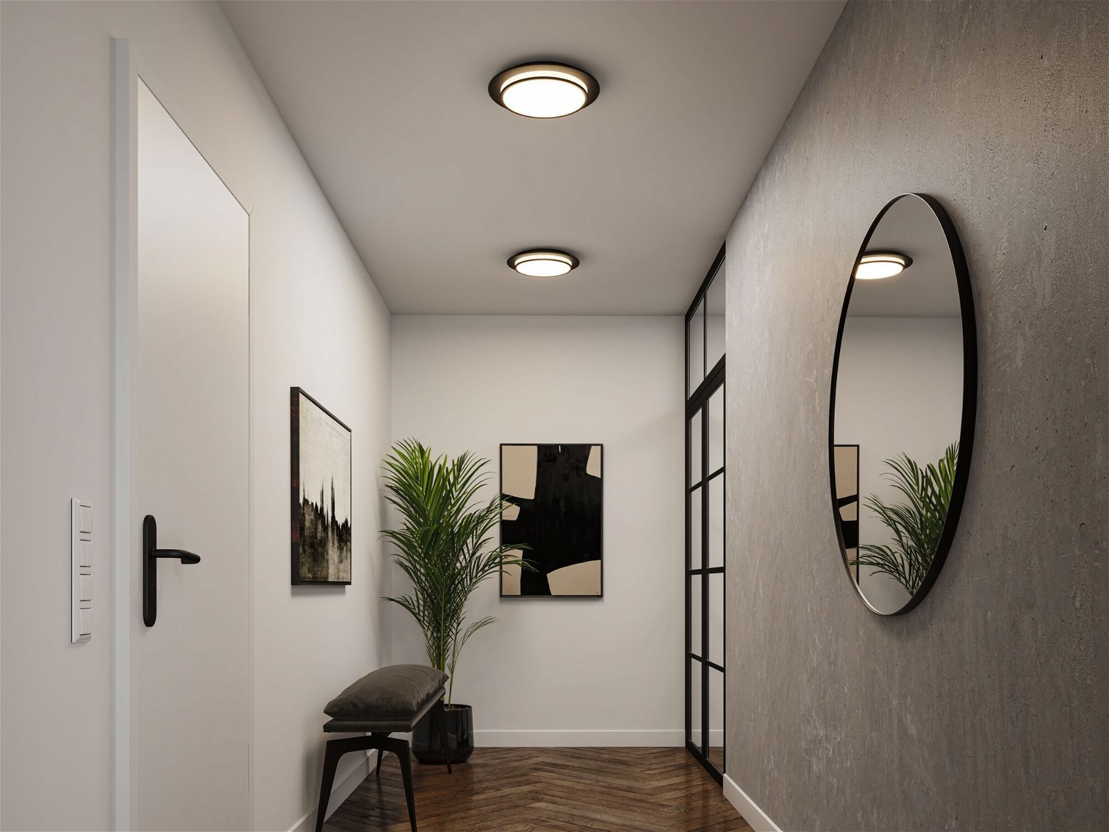 P 96785 LED stropní svítidlo 3-krokové-stmívatelné Egron 2700K 230V 16W stmívatelné černá mat - PAULMANN (obrázek 5)