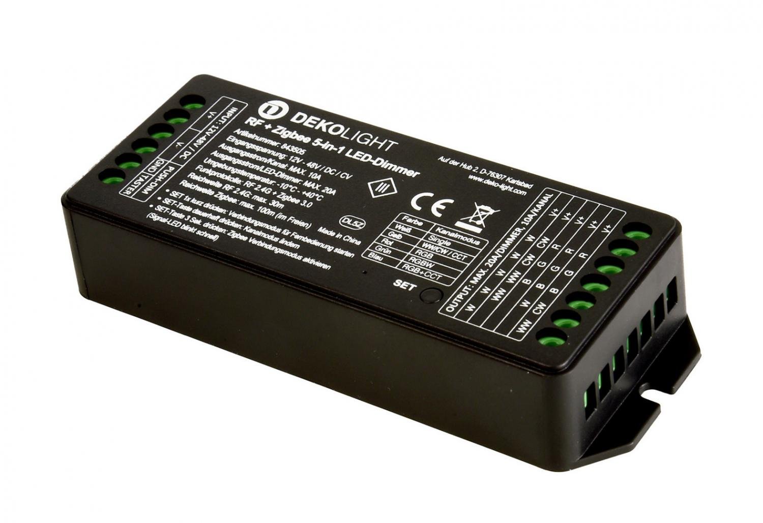 IMPR 843505 Deko-Light RF-smart, LED stmívač 5v1, 5 kanálový, 12-48V DC, 20A RF / Zigbee 3.0 / Intelli-Push (obrázek 2)
