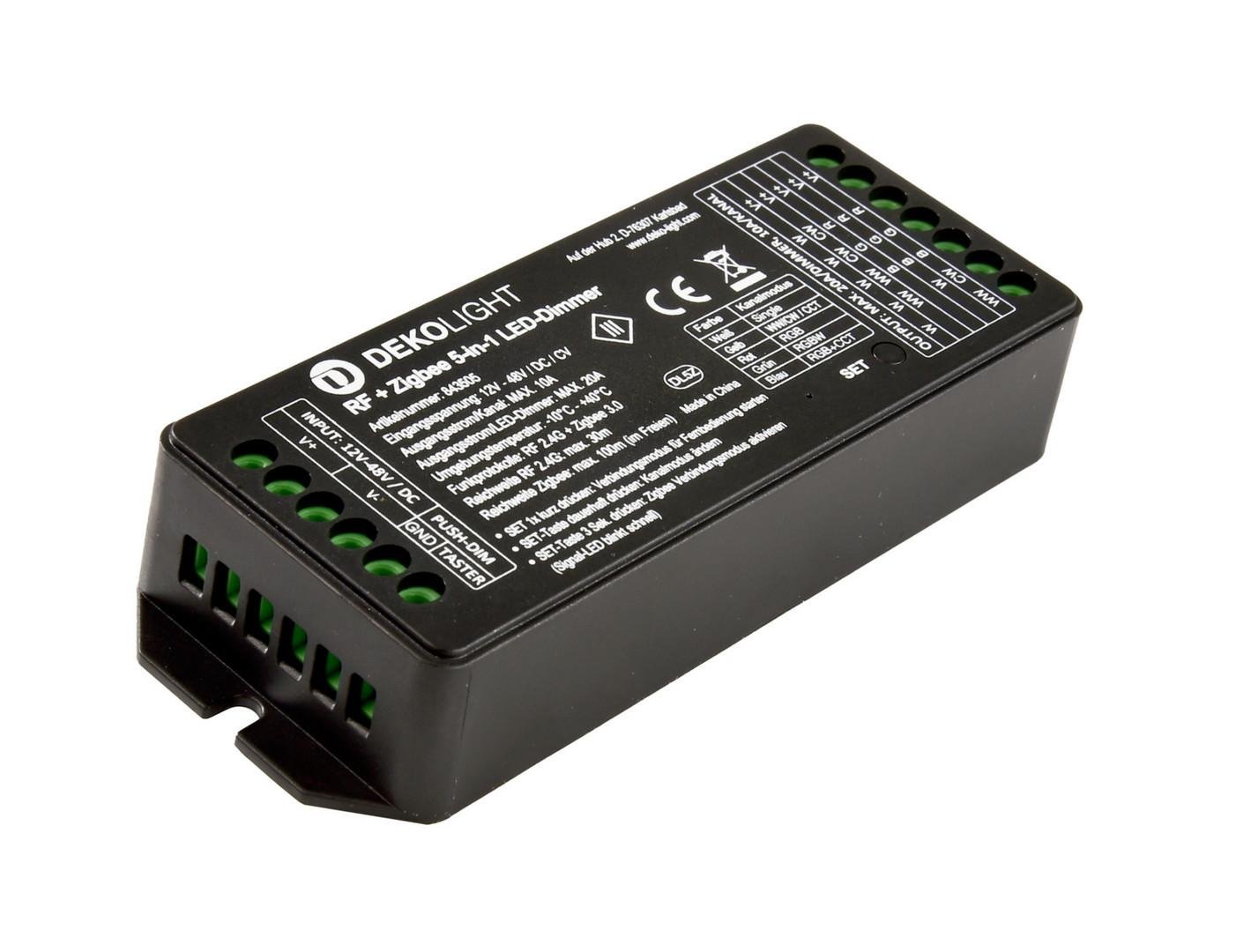 IMPR 843505 Deko-Light RF-smart, LED stmívač 5v1, 5 kanálový, 12-48V DC, 20A RF / Zigbee 3.0 / Intelli-Push (obrázek 4)